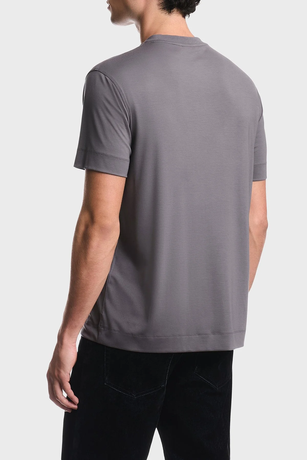 Emporio Armani Logolu Yuvarlak Yaka Erkek T Shirt EM007357 AF13721 U8092 Füme - 3