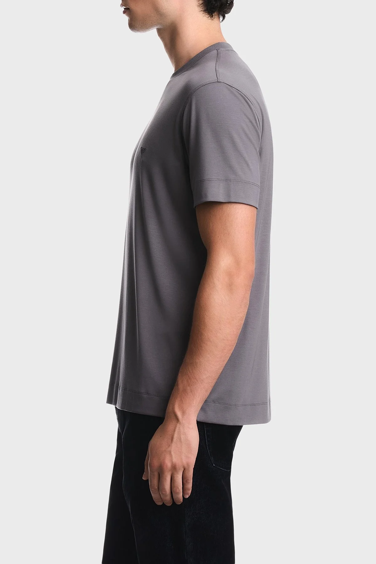 Emporio Armani Logolu Yuvarlak Yaka Erkek T Shirt EM007357 AF13721 U8092 Füme - 4