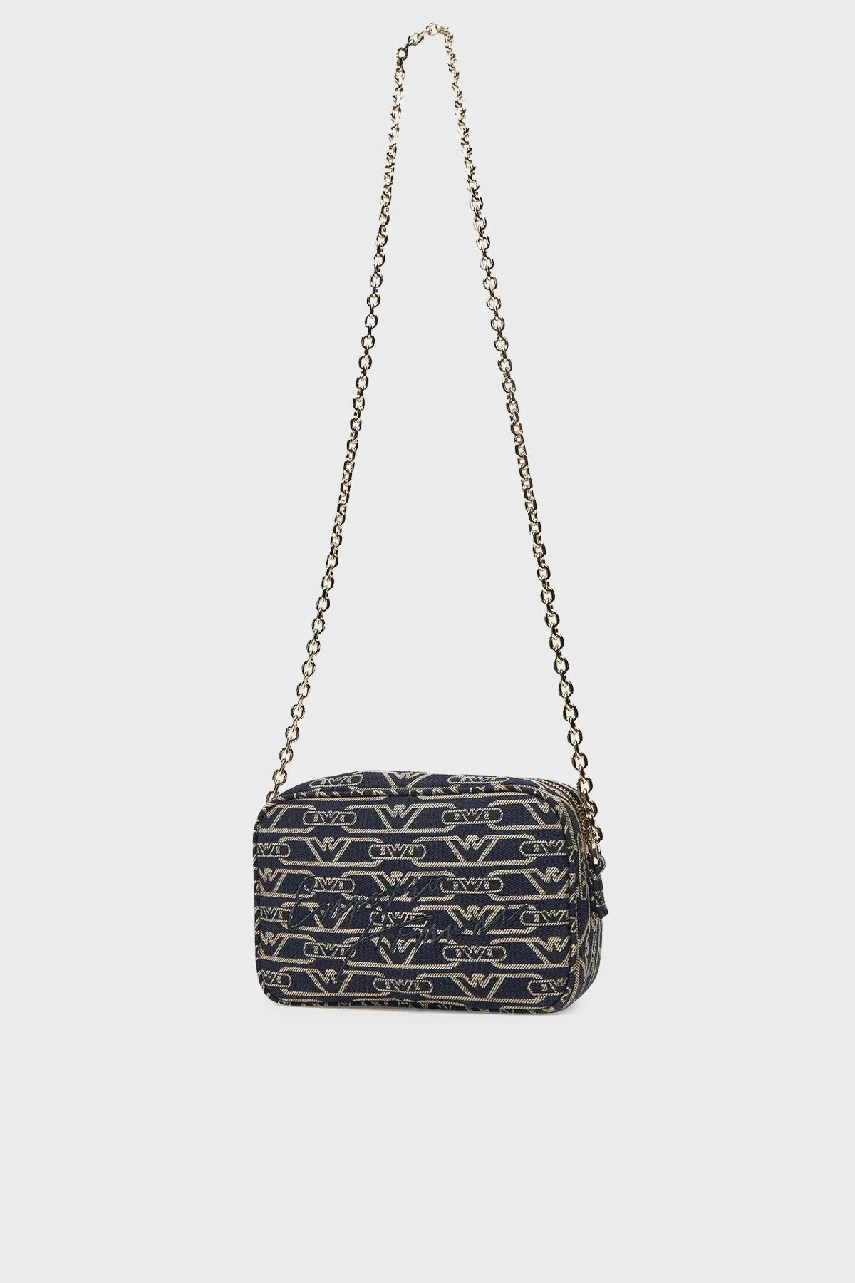 Emporio Armani Logolu Zincir Askılı Bayan Çanta EW001891 AF16095 FB237 EKRU-LACİVERT - 3