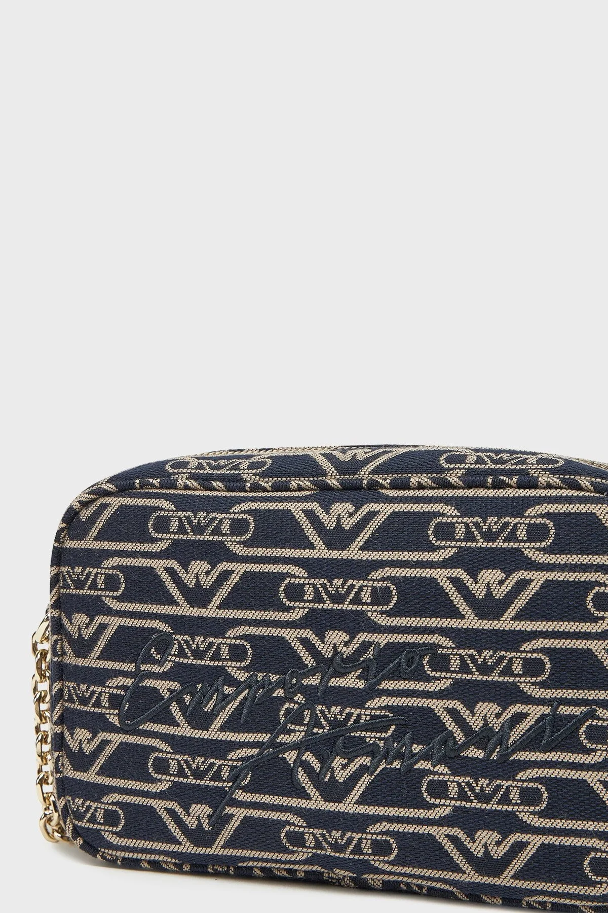 Emporio Armani Logolu Zincir Askılı Bayan Çanta EW001891 AF16095 FB237 EKRU-LACİVERT - 5