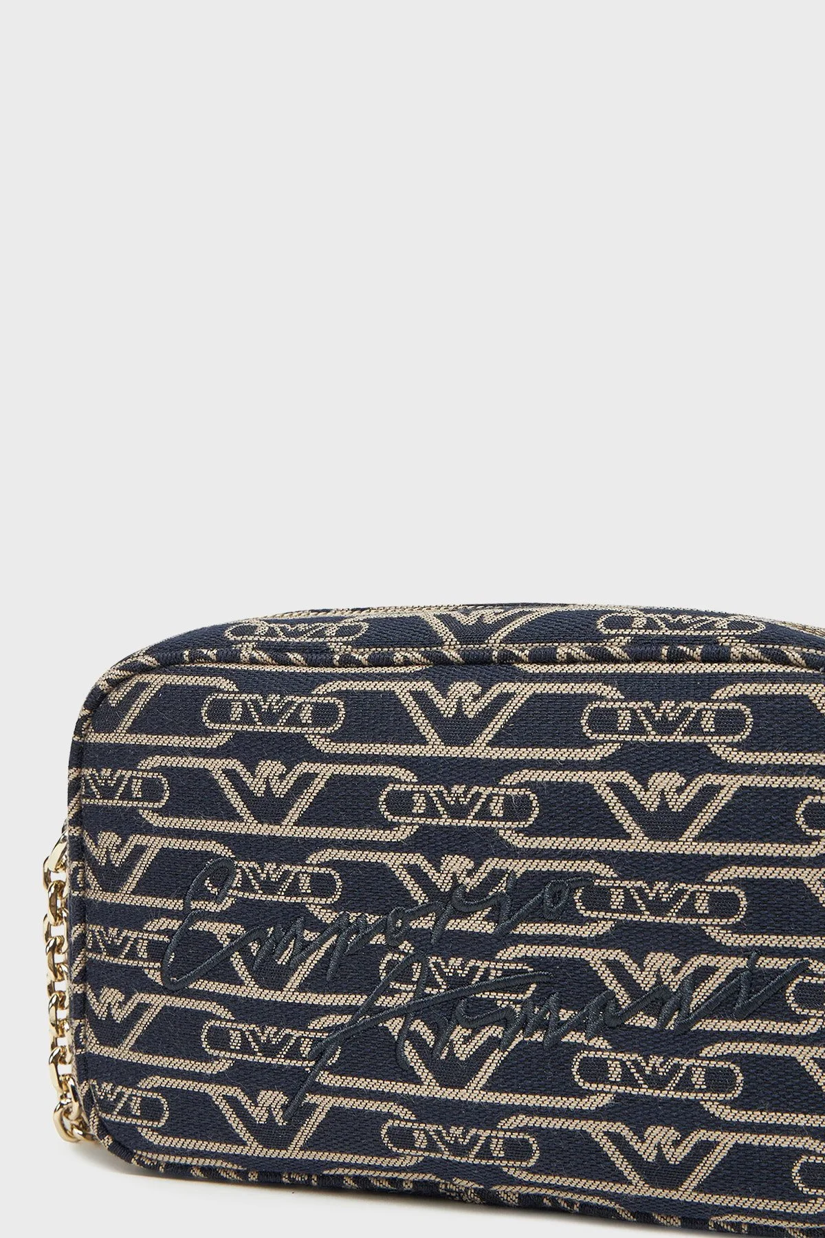 Emporio Armani Logolu Zincir Askılı Kadın Çanta EW001891 AF16095 FB237 EKRU-LACİVERT - 5