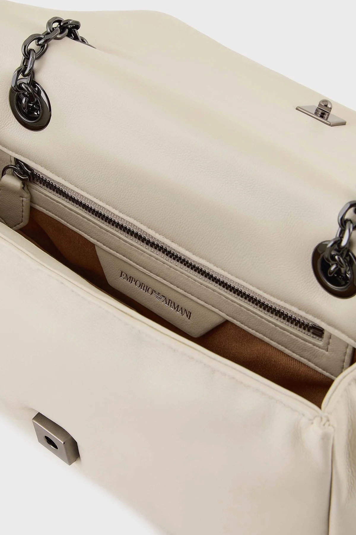 Emporio Armani Logolu Zincir Askılı Bayan Çanta Y3C041 YWJ8I 80011 BEYAZ - 10