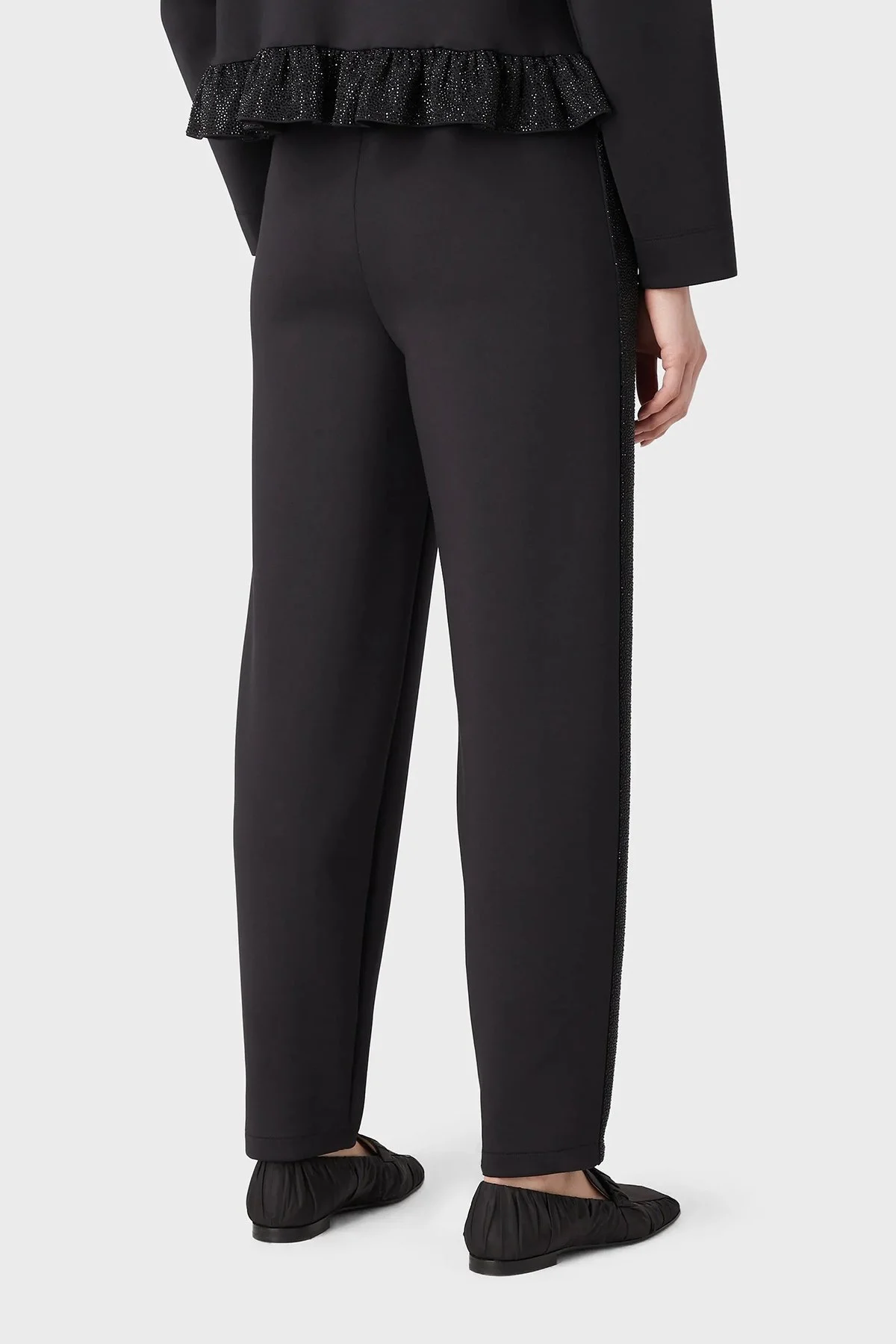 Emporio Armani Loose Fit Elastik Bel Bantlı Streç Bayan Pantolon 3R2P7H 2JVLZ 0999 SİYAH - 2