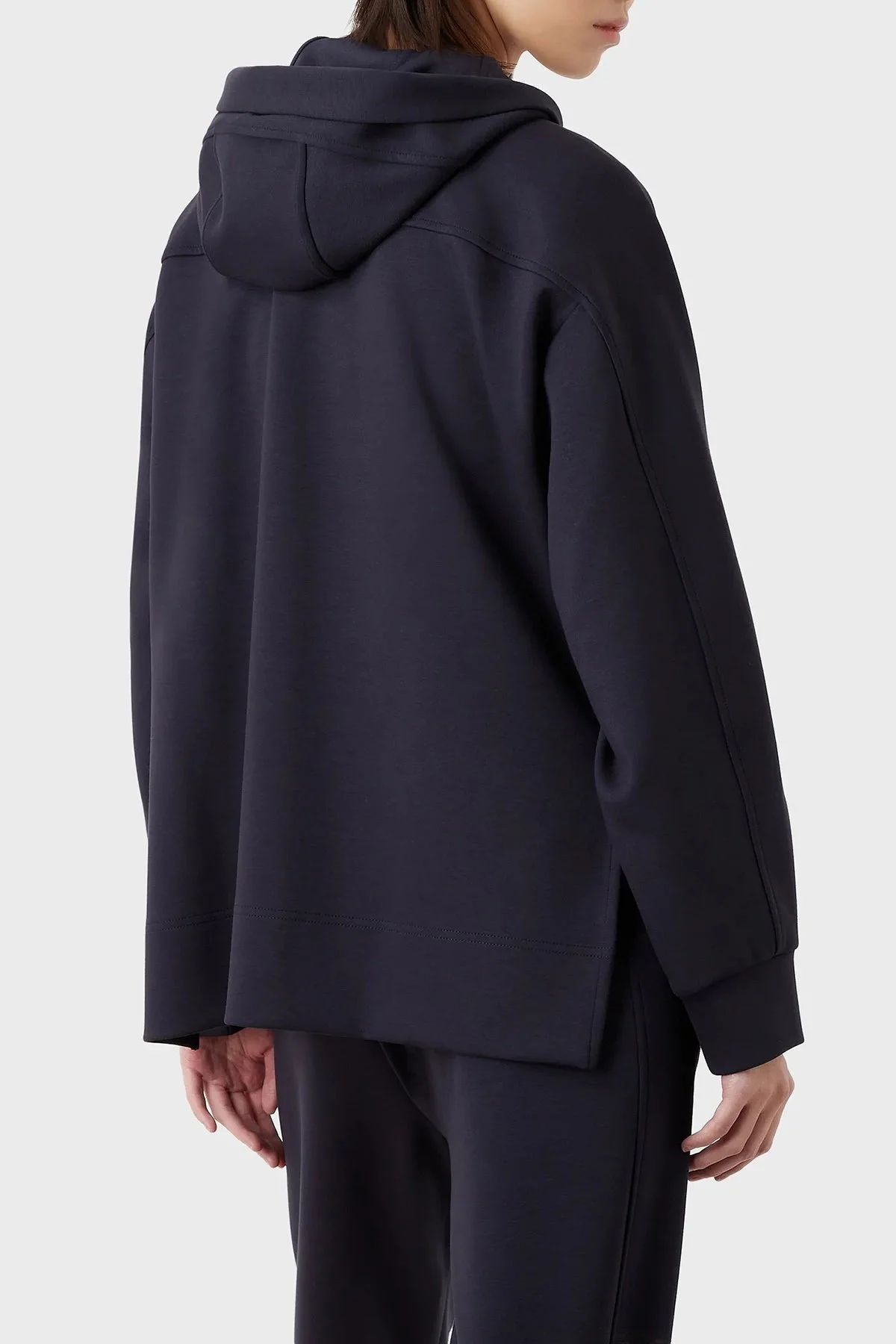 Emporio Armani Loose Fit Kanguru Cepli Kapüşonlu Bayan Sweat 3R2M7C 2JVKZ 0828 LACİVERT - 2