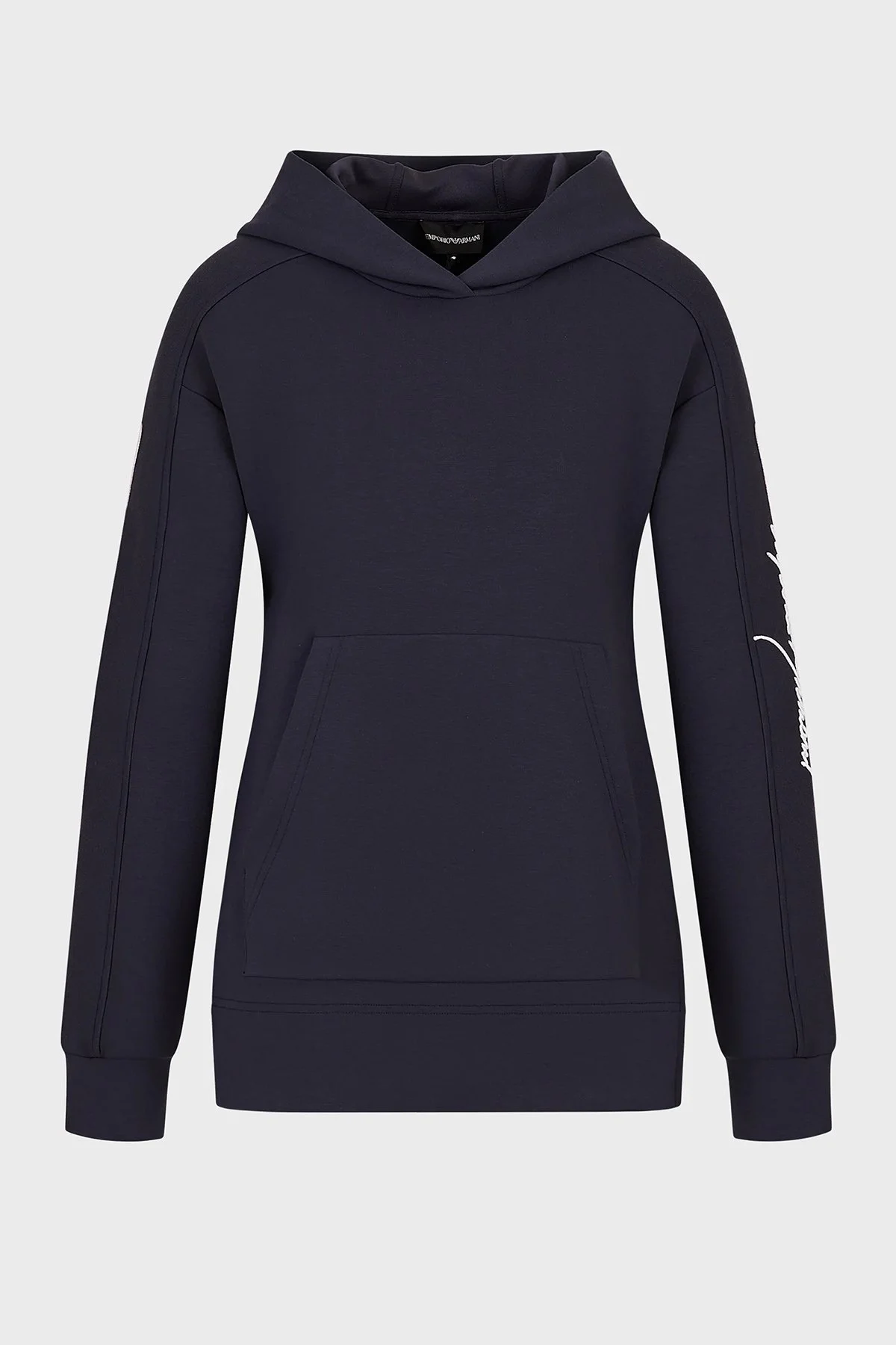 Emporio Armani Loose Fit Kanguru Cepli Kapüşonlu Bayan Sweat 3R2M7C 2JVKZ 0828 LACİVERT - 5