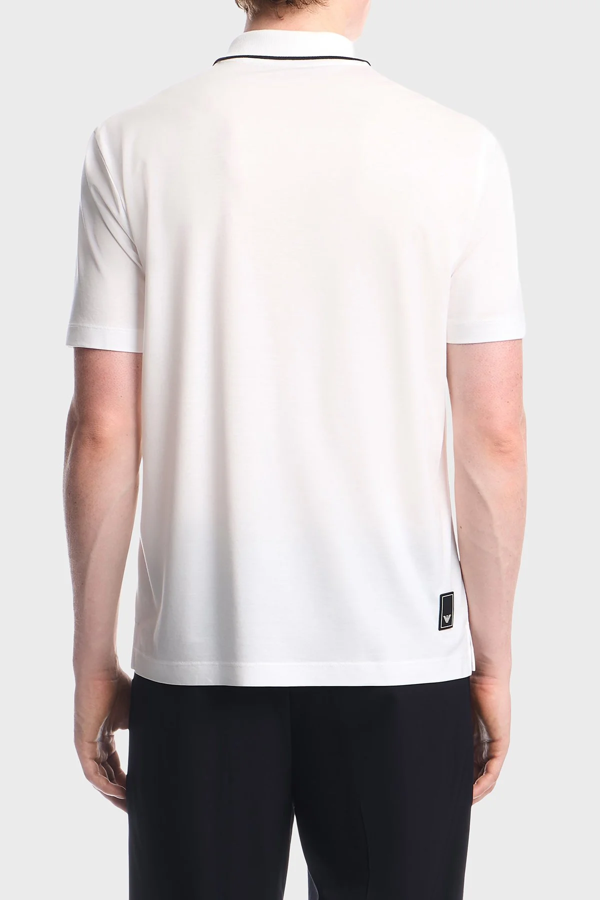 Emporio Armani Lyocell Karışımlı Fermuarlı Erkek Polo EM006341 AF10017 U0003 Beyaz - 3