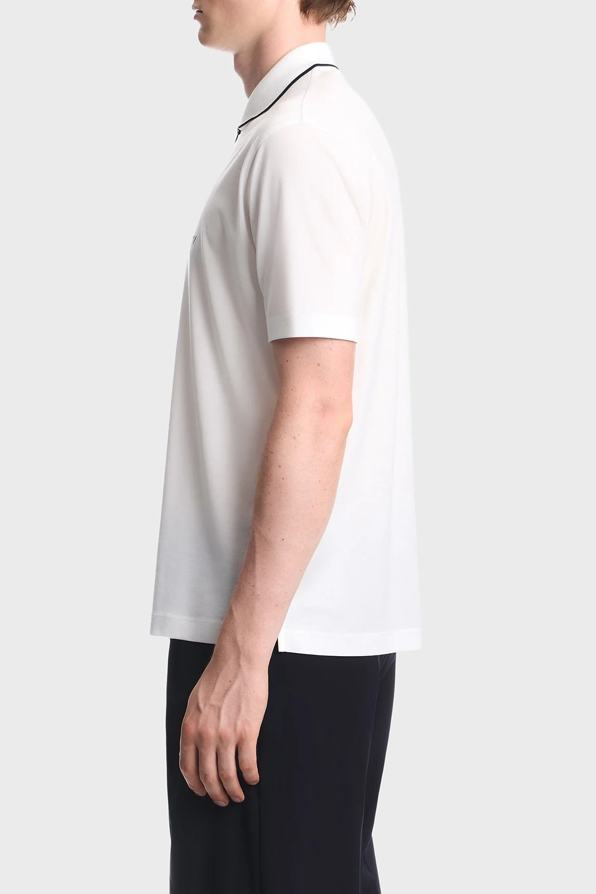 Emporio Armani Lyocell Karışımlı Fermuarlı Erkek Polo EM006341 AF10017 U0003 Beyaz - 4