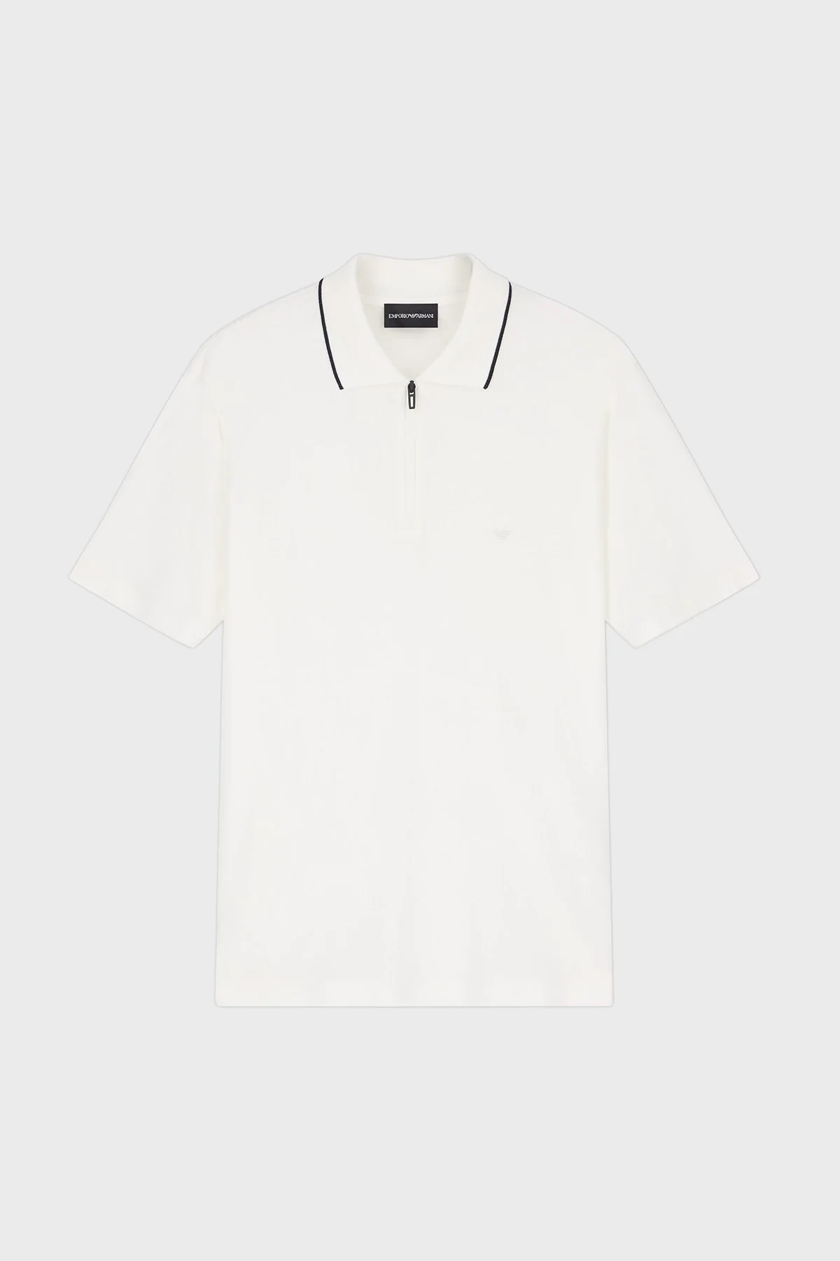 Emporio Armani Lyocell Karışımlı Fermuarlı Erkek Polo EM006341 AF10017 U0003 Beyaz - 6