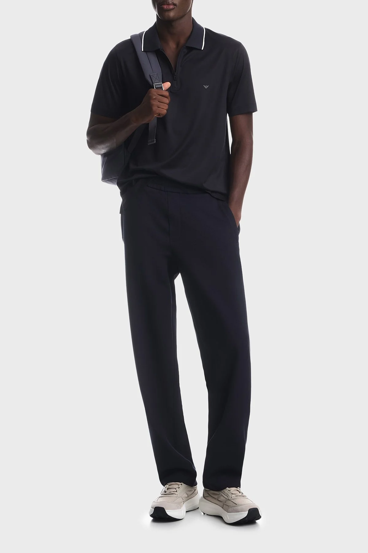 Emporio Armani Lyocell Karışımlı Fermuarlı Erkek Polo EM006341 AF10017 UB118 Lacivert - 2