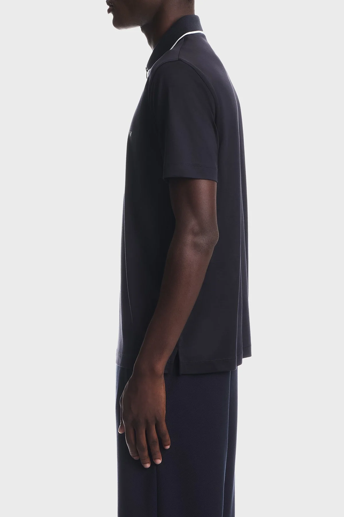 Emporio Armani Lyocell Karışımlı Fermuarlı Erkek Polo EM006341 AF10017 UB118 Lacivert - 4