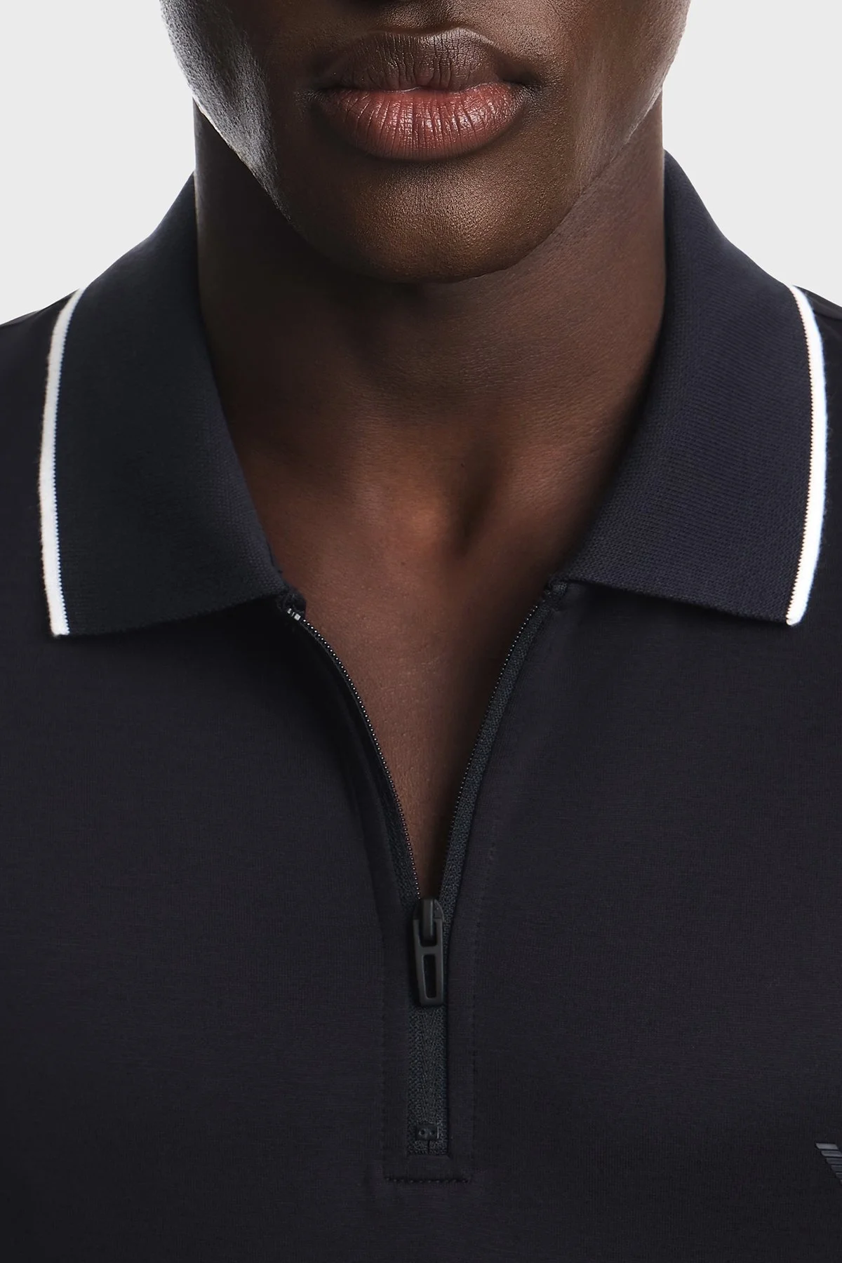 Emporio Armani Lyocell Karışımlı Fermuarlı Erkek Polo EM006341 AF10017 UB118 Lacivert - 5