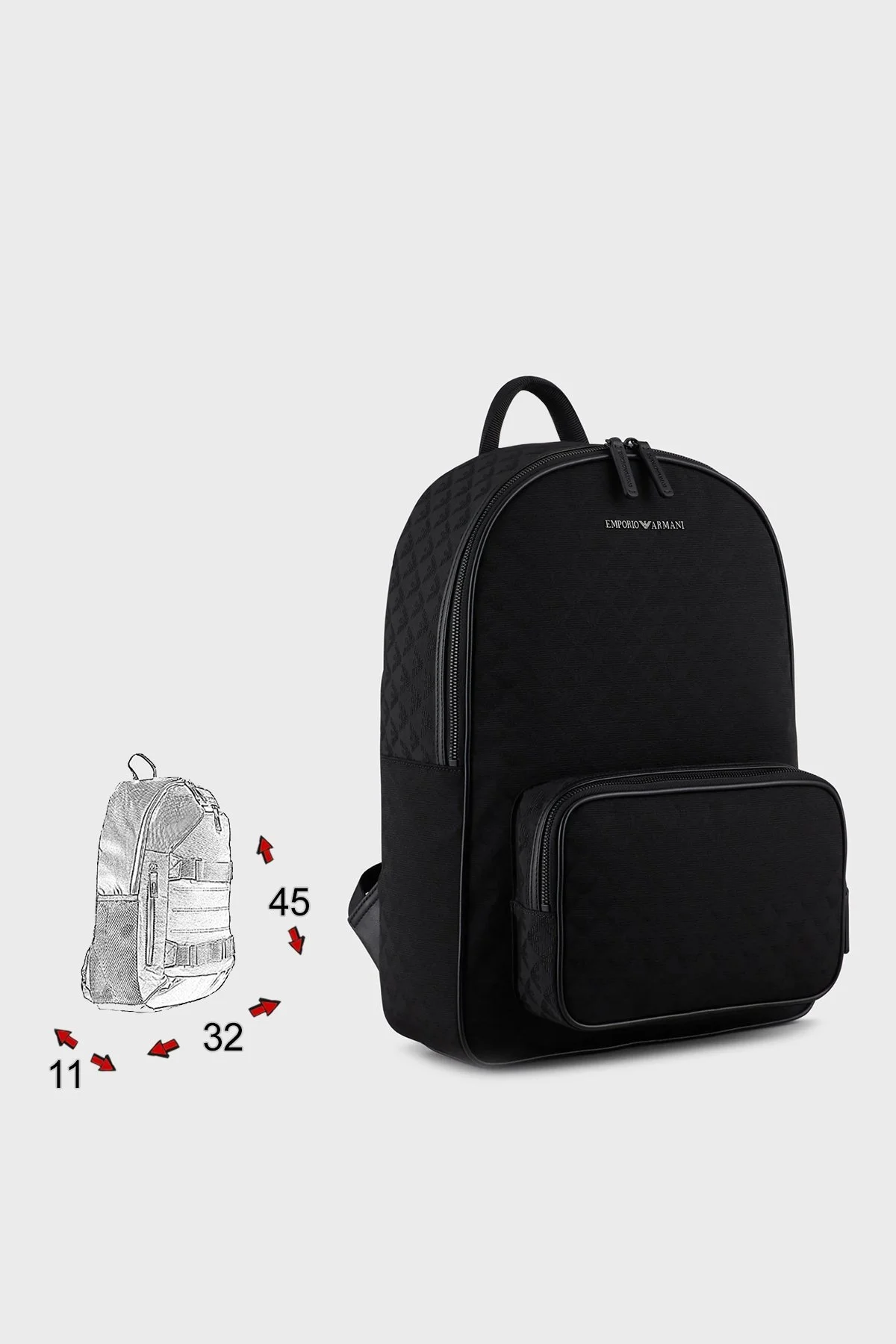 Emporio Armani Marka Logolu Erkek Sırt Çantası Y4O315 Y022V 81336 SİYAH - 12