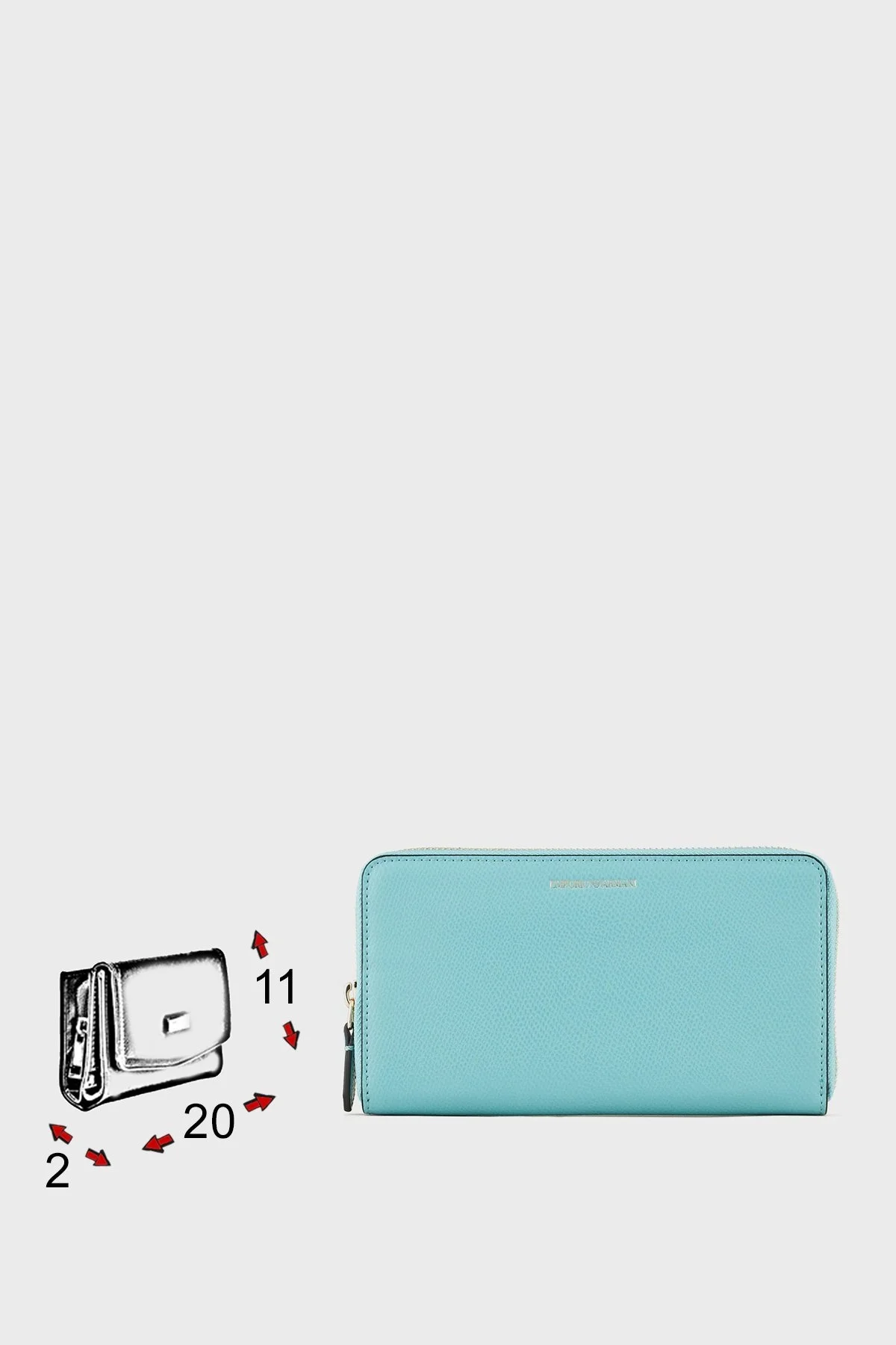 Emporio Armani Marka Logolu Fermuarlı Bayan Cüzdan Y3H168 YH15A 87628 TURKUAZ - 5