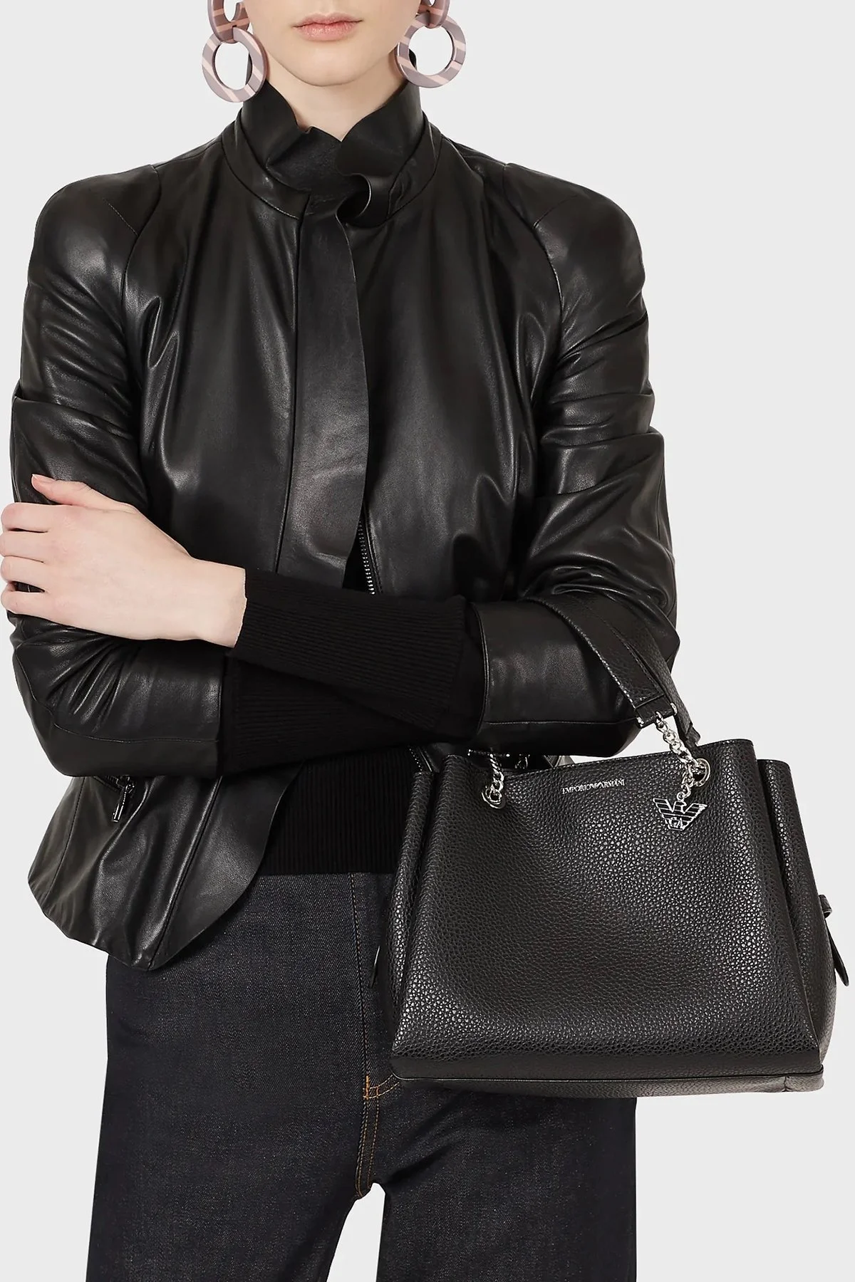 Emporio Armani Marka Logolu Çıkarılabilir Omuz Askılı Bayan Çanta Y3D159 YFN6E 81386 SİYAH - 9