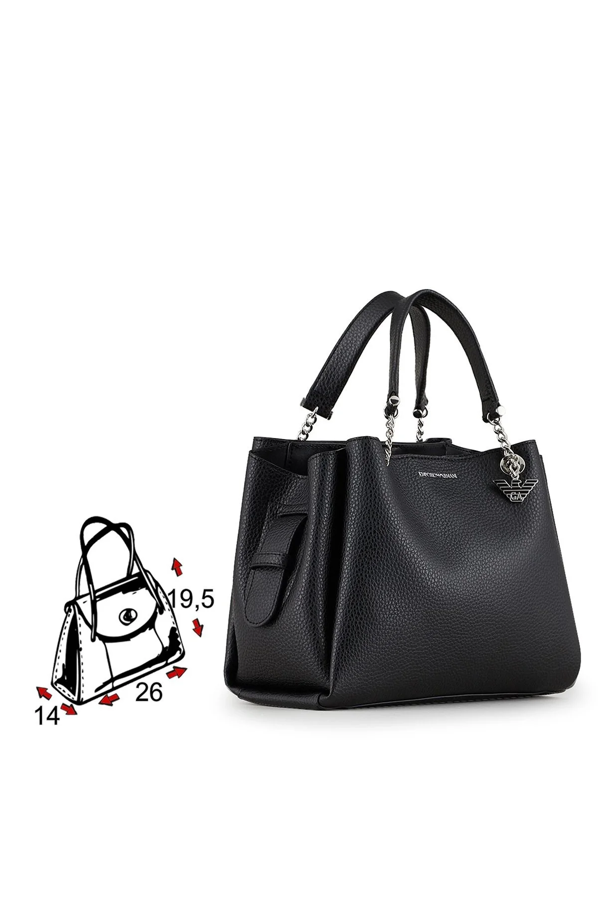 Emporio Armani Marka Logolu Çıkarılabilir Omuz Askılı Bayan Çanta Y3D159 YFN6E 81386 SİYAH - 14