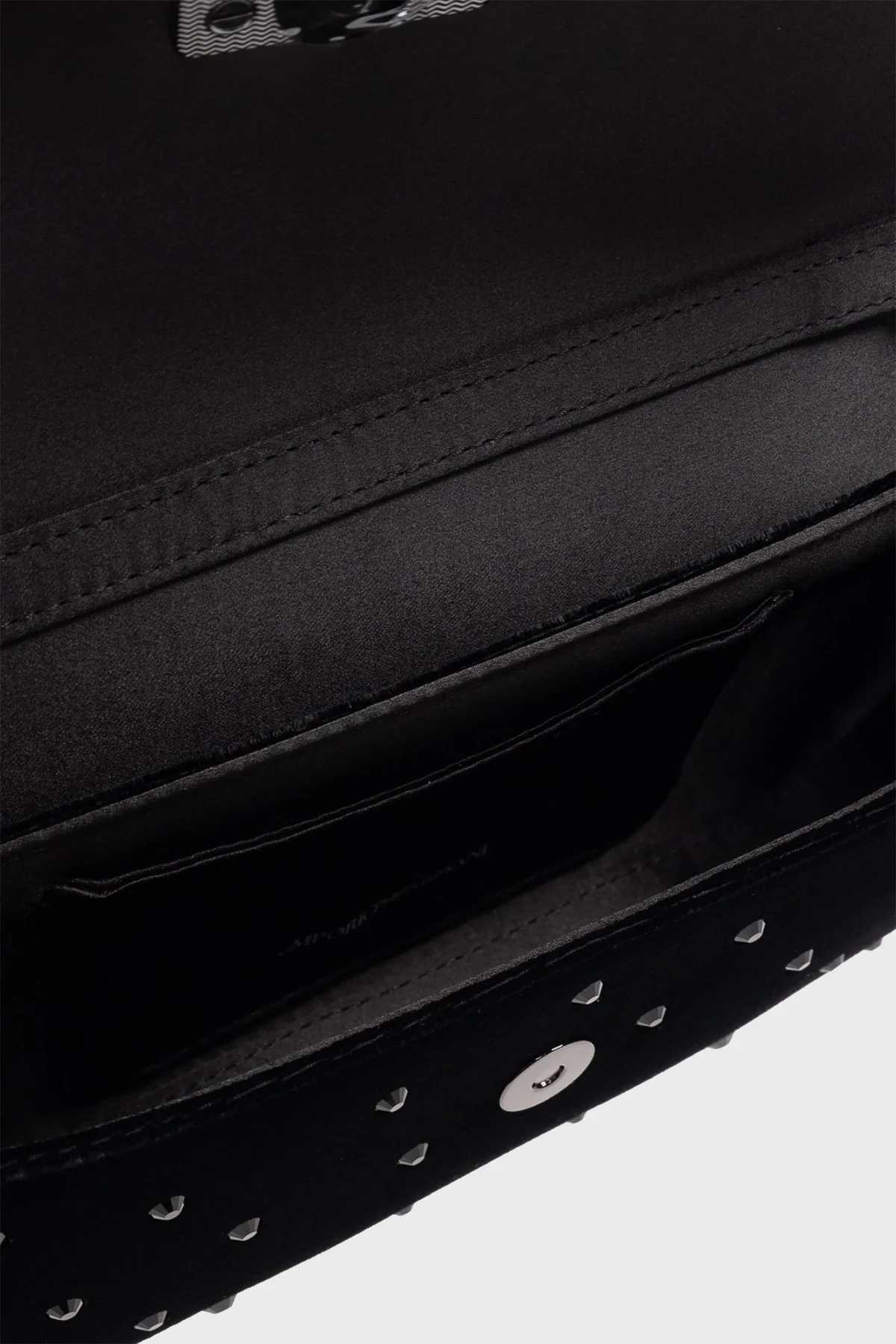 Emporio Armani Metal Logolu Taşlı Kadife Mini Bayan Çanta EW001492 AF14788 UC001 SİYAH - 11