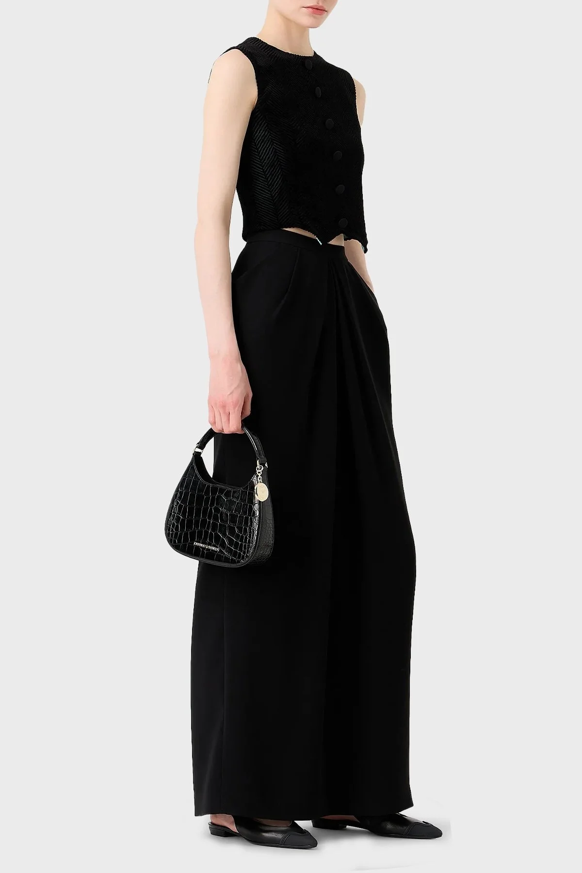 Emporio Armani Mini Cüzdanlı Çıkarılabilir Omuz Askılı Bayan Çanta Y3H324 YWF0A 80001 SİYAH - 3