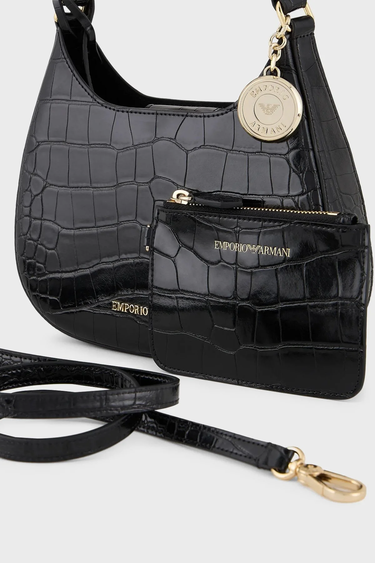 Emporio Armani Mini Cüzdanlı Çıkarılabilir Omuz Askılı Bayan Çanta Y3H324 YWF0A 80001 SİYAH - 7