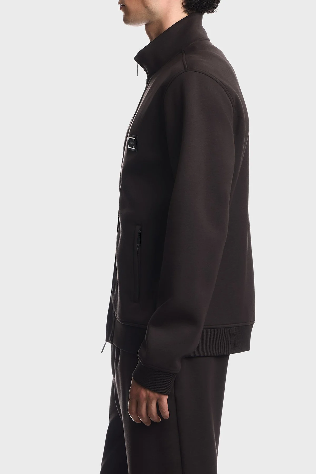 Emporio Armani Modal Kumaş Dik Yaka Fermuarlı Erkek Sweat EM006821 AF17545 U6030 Koyu kahve - 4