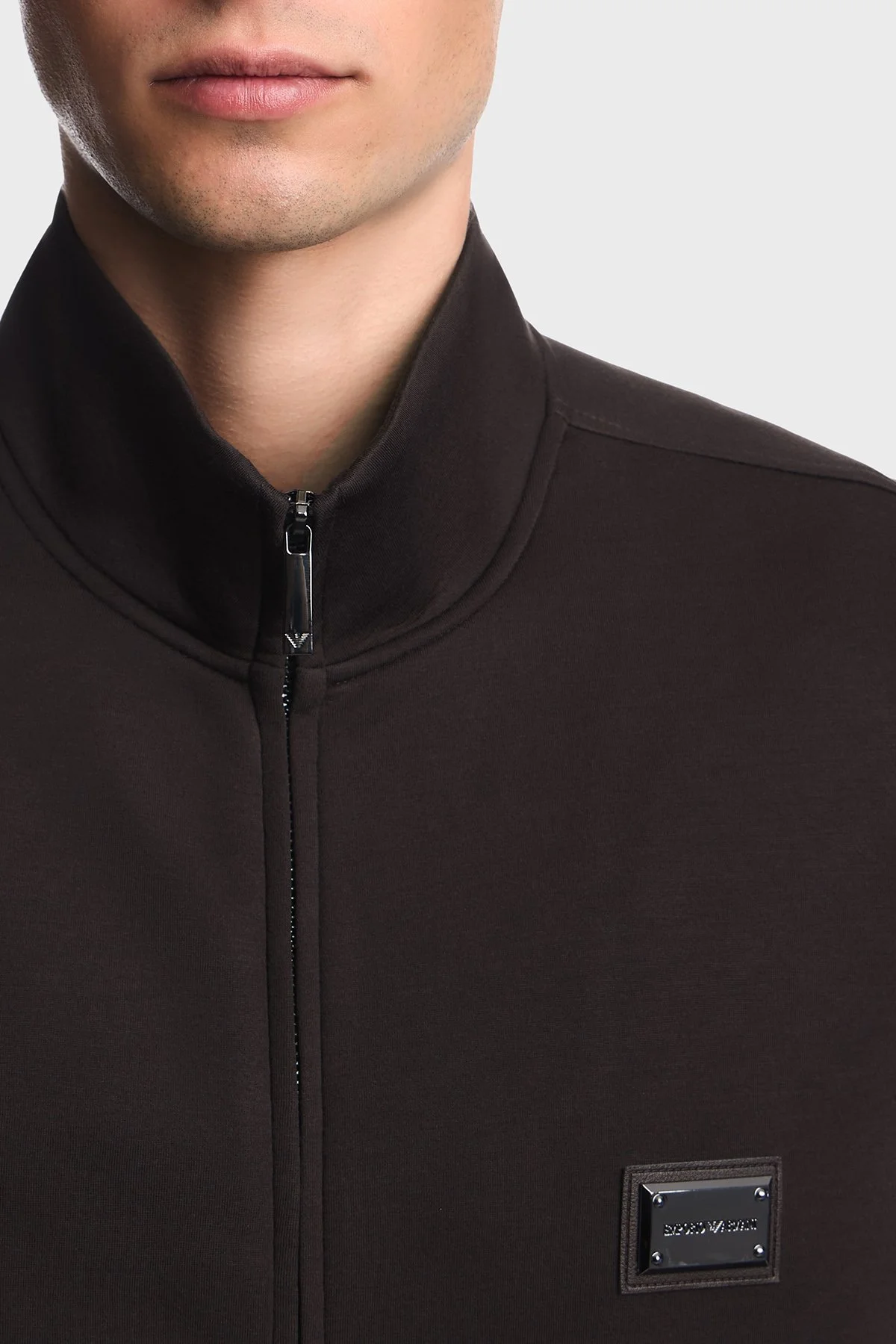 Emporio Armani Modal Kumaş Dik Yaka Fermuarlı Erkek Sweat EM006821 AF17545 U6030 Koyu kahve - 6