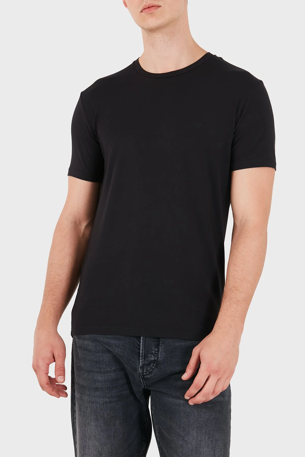 Emporio Armani Modal Kumaş Regular Fit Bisiklet Yaka Erkek T Shirt EM000379 AF25034 UC001 Siyah - 4