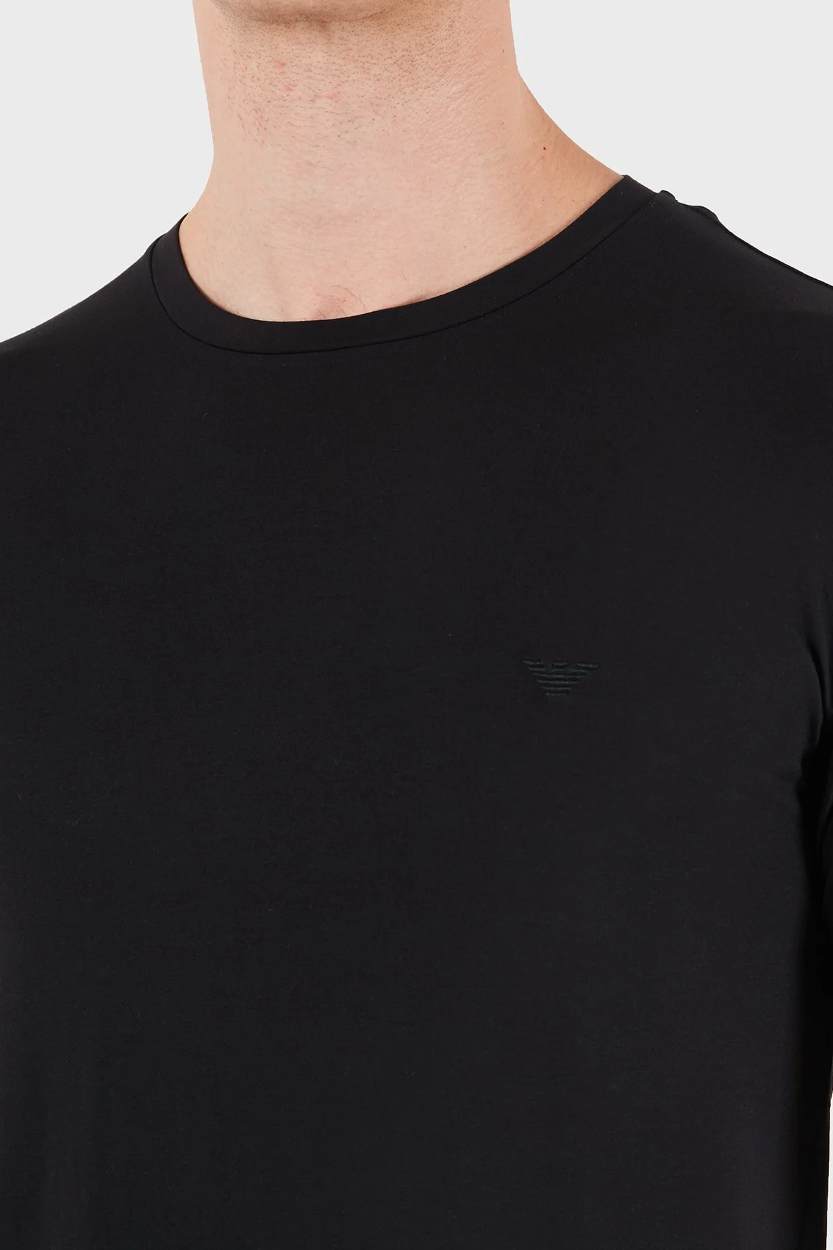Emporio Armani Modal Kumaş Regular Fit Bisiklet Yaka Erkek T Shirt EM000379 AF25034 UC001 Siyah - 5