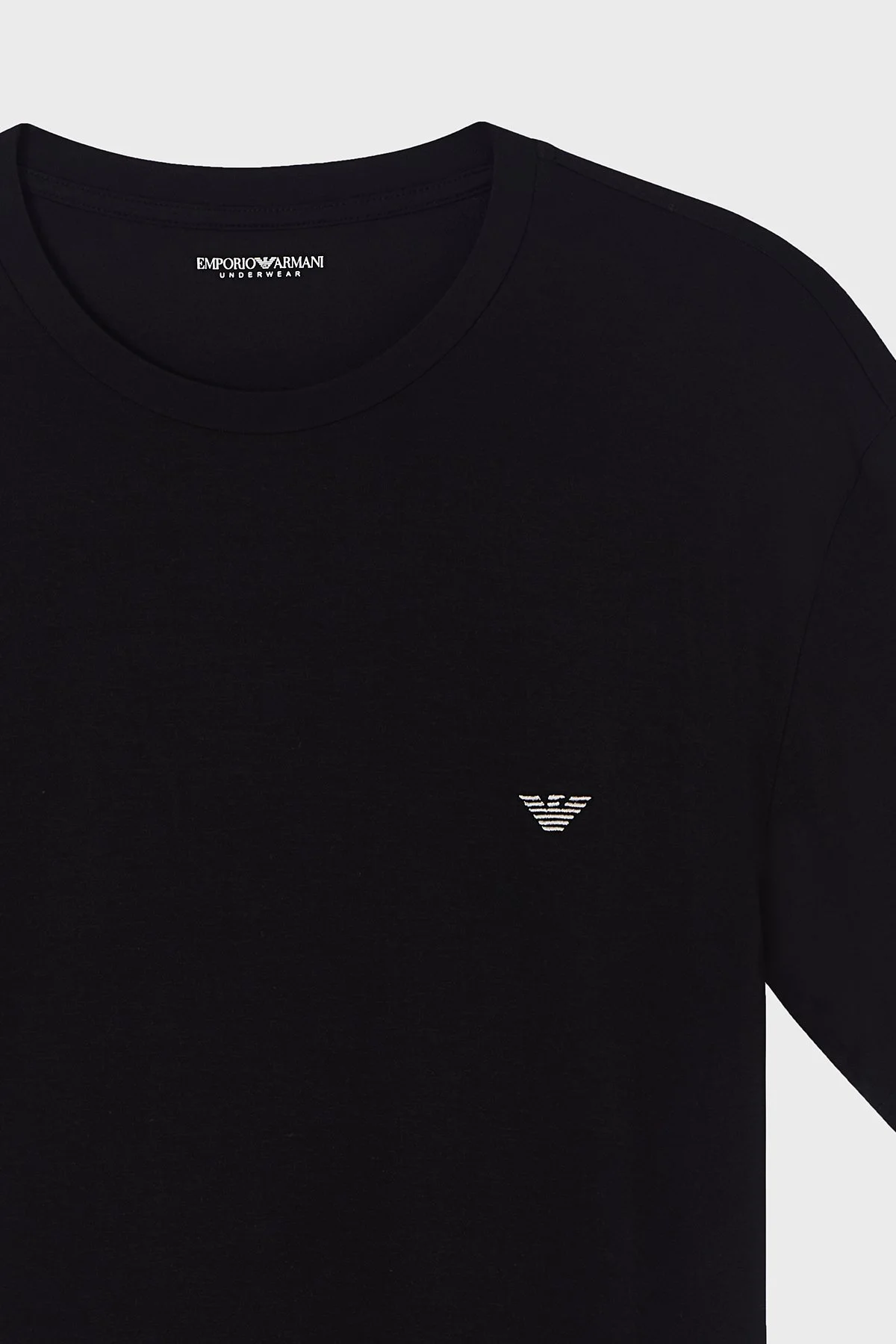 Emporio Armani Modal Slim Fit Logolu Bisiklet Yaka Erkek T Shirt EM000379 AF18894 UC001 SİYAH - 4