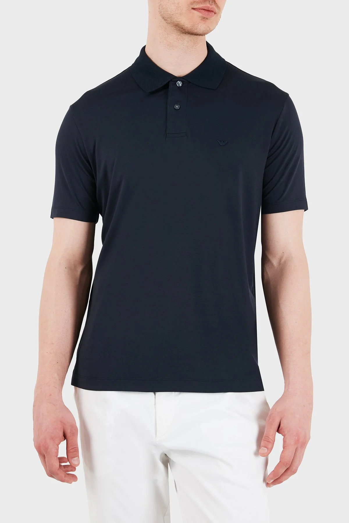 Emporio Armani Modal ve İpek Karışımlı Düğmeli Erkek Polo EM004526 AF13721 UB118 LACİVERT - 4