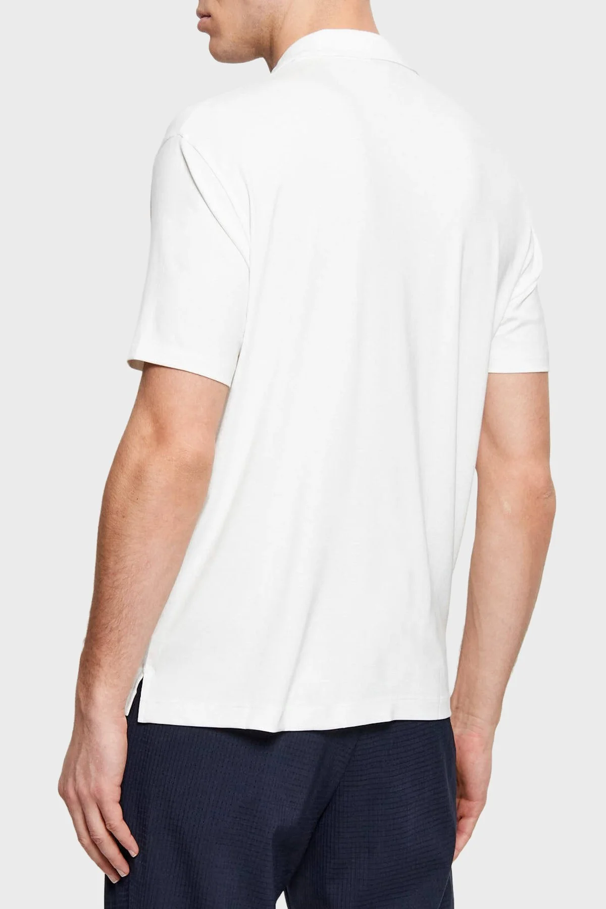 Emporio Armani Modal ve İpek Karışımlı Regular Fit Düğmeli Erkek Polo EM004526 AF13721 U0003 BEYAZ - 2