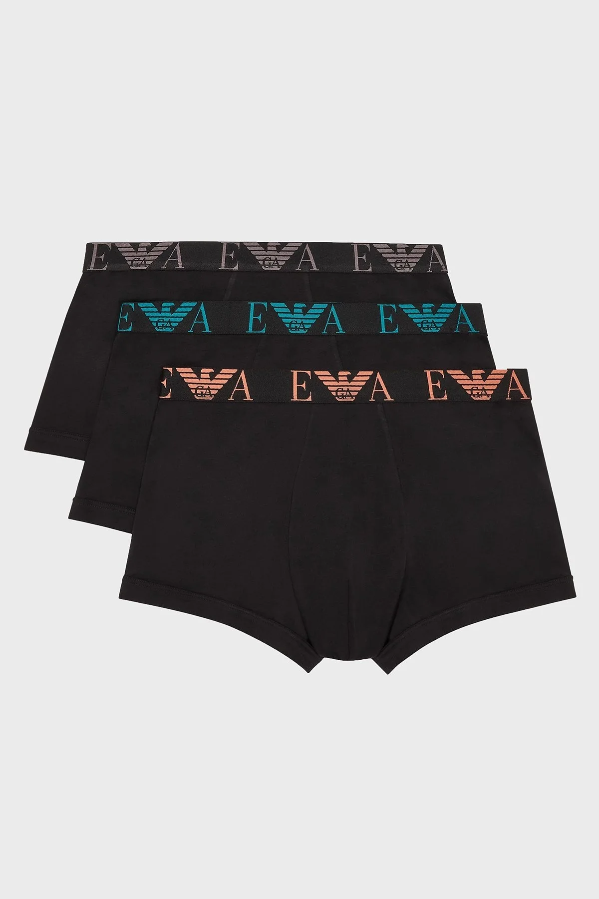 Emporio Armani Monogram Logolu Streç Pamuklu 3 Pack Erkek Boxer EM000259 AF10778 MC061 SİYAH - 1