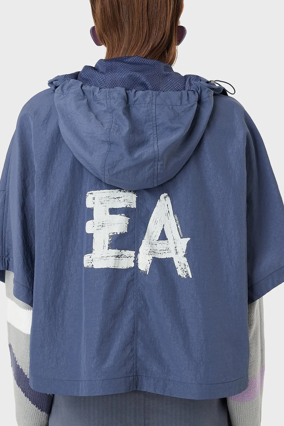 Emporio Armani Neme Dayanıklı Çabuk Kuruyan Kapüşonlu Regular Fit İnce Bayan Mont 6L2B61 2NIKZ 0914 LACİVERT - 3