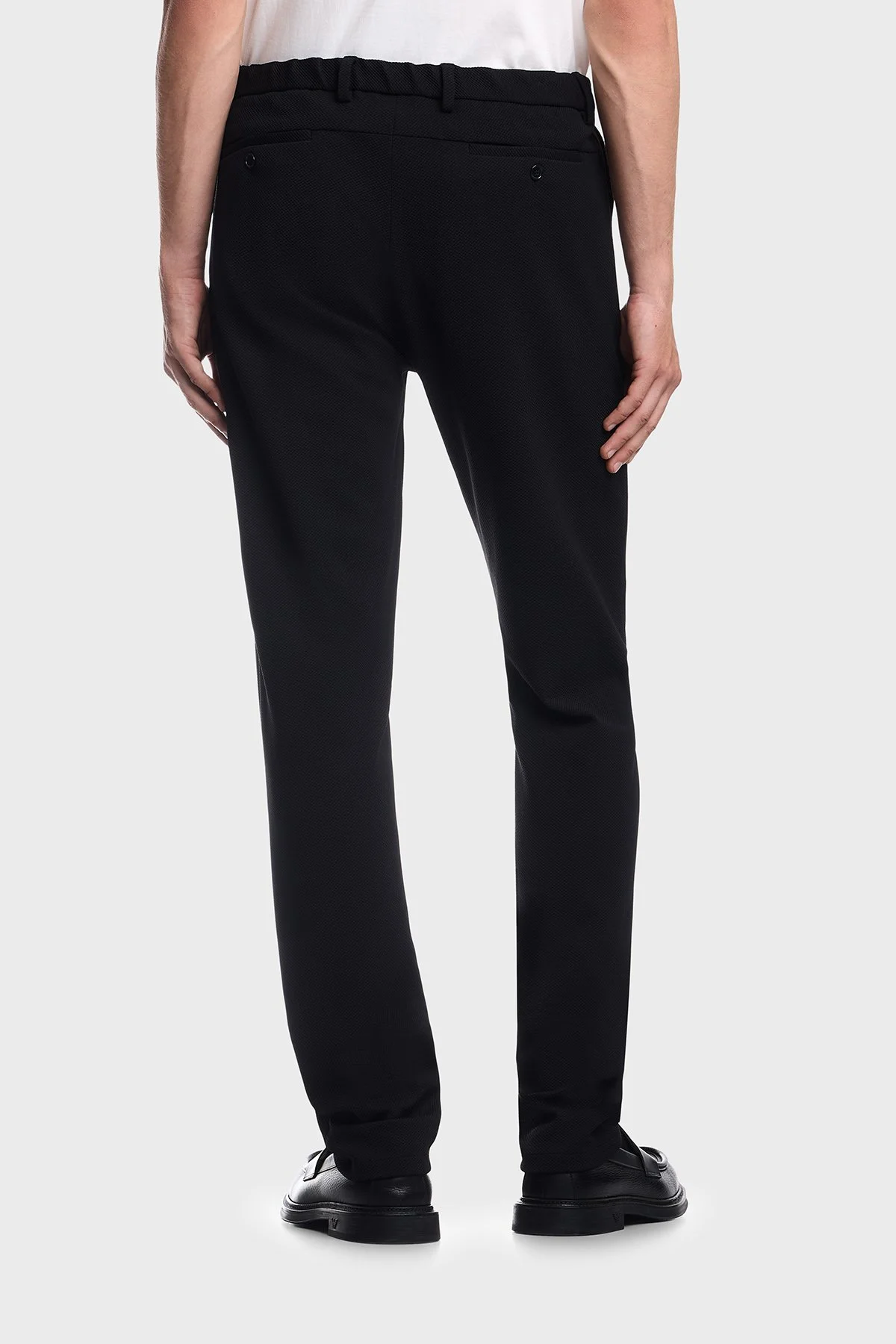 Emporio Armani Normal Bel Düz Paça Jarse Pike Erkek Pantolon EM001761 TE22904 UC001 Siyah - 3