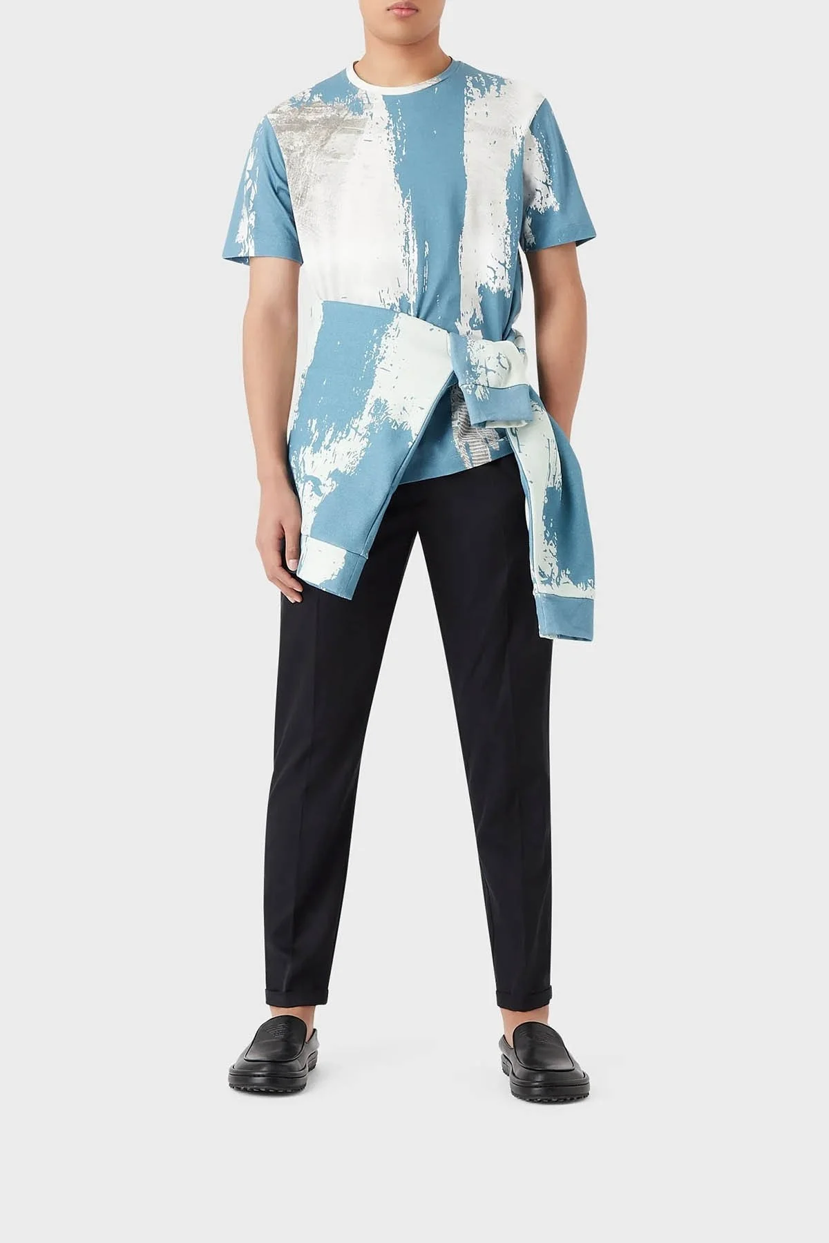 Emporio Armani Normal Bel Düz Paça Slim Fit Erkek Pantolon 3R1PF4 1NSEZ 0920 LACİVERT - 1