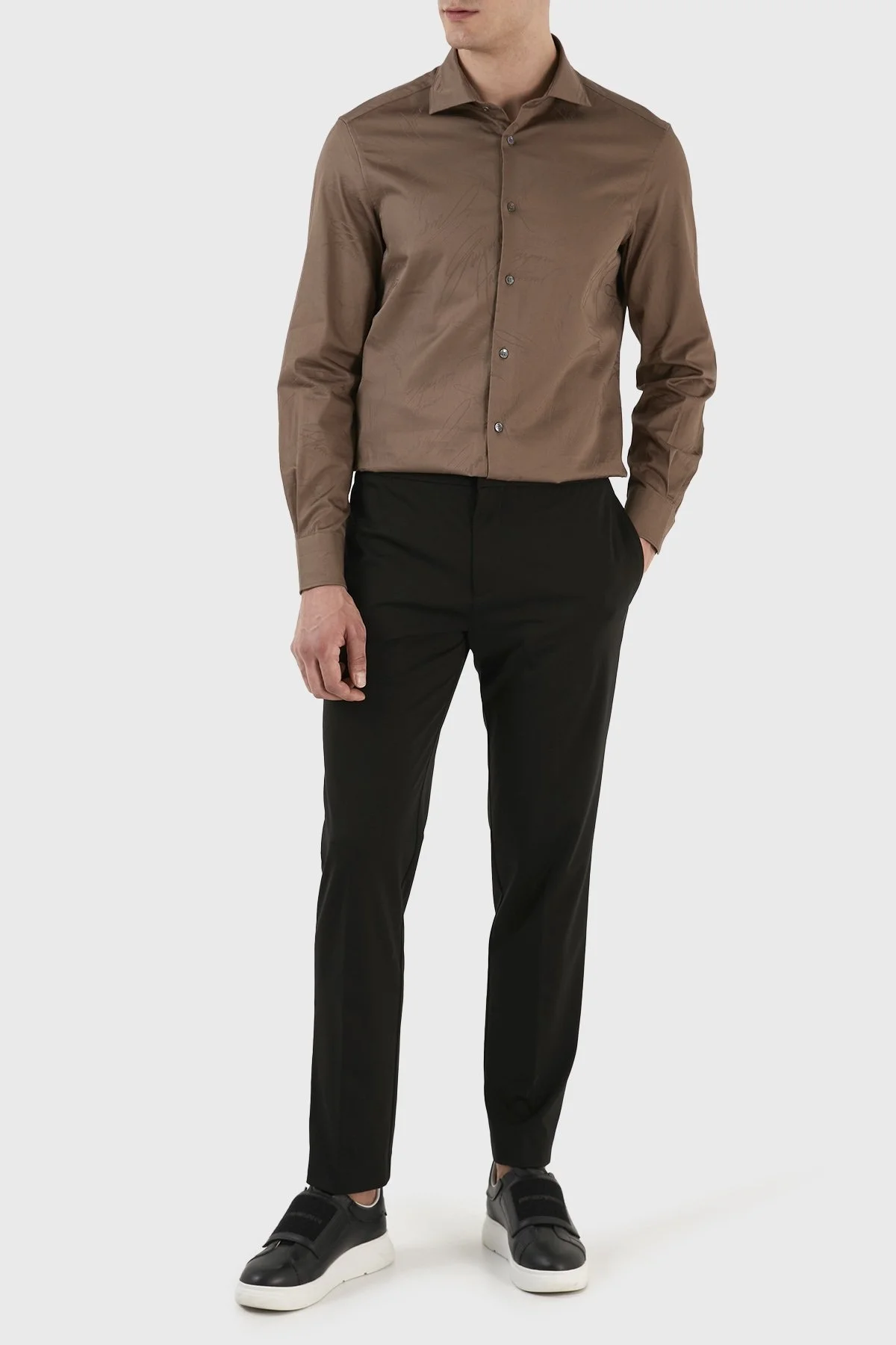 Emporio Armani Normal Bel Regular Fit Düz Paça Chino Erkek Pantolon 3R1PV6 1JMTZ 0999 SİYAH - 1