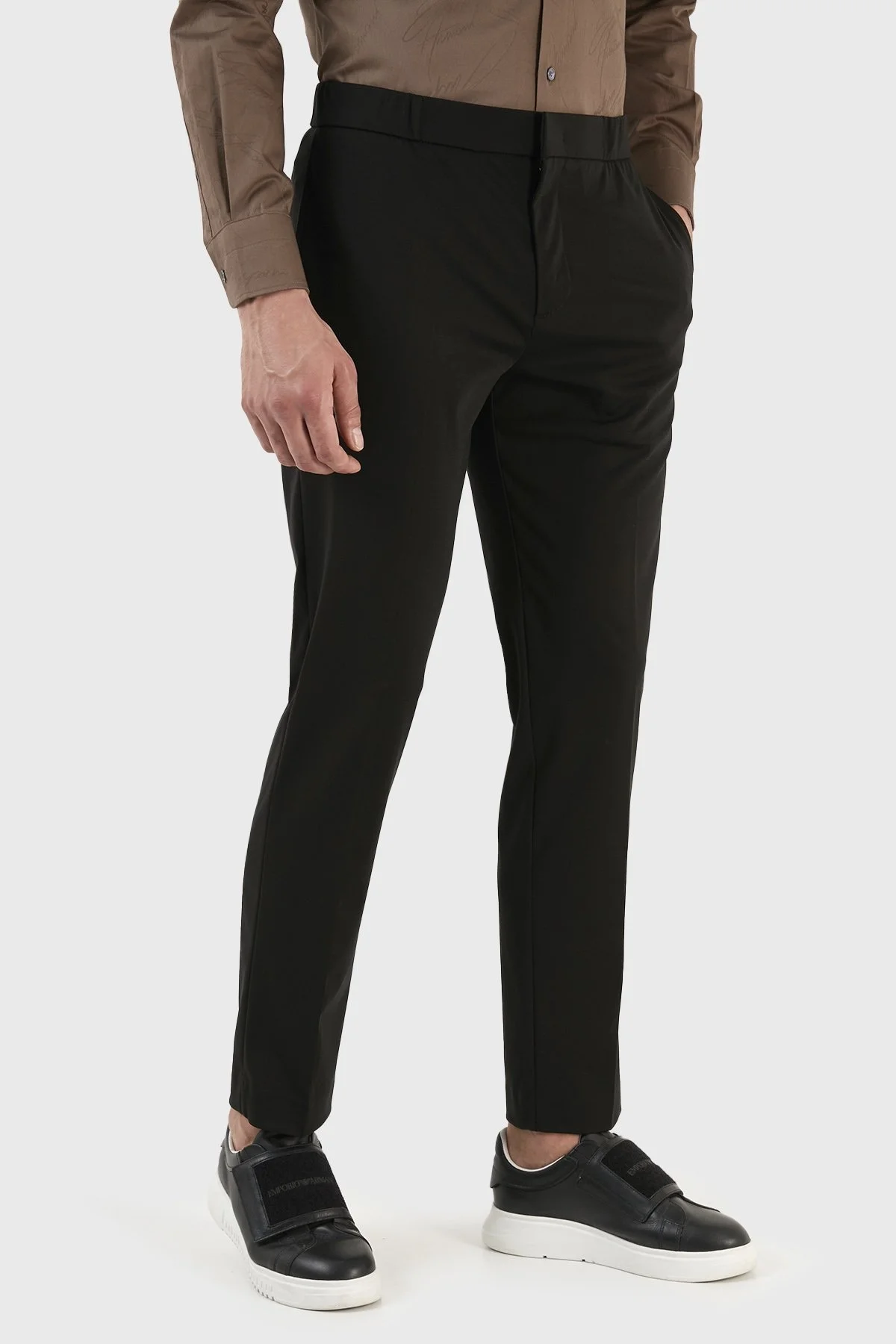 Emporio Armani Normal Bel Regular Fit Düz Paça Chino Erkek Pantolon 3R1PV6 1JMTZ 0999 SİYAH - 4
