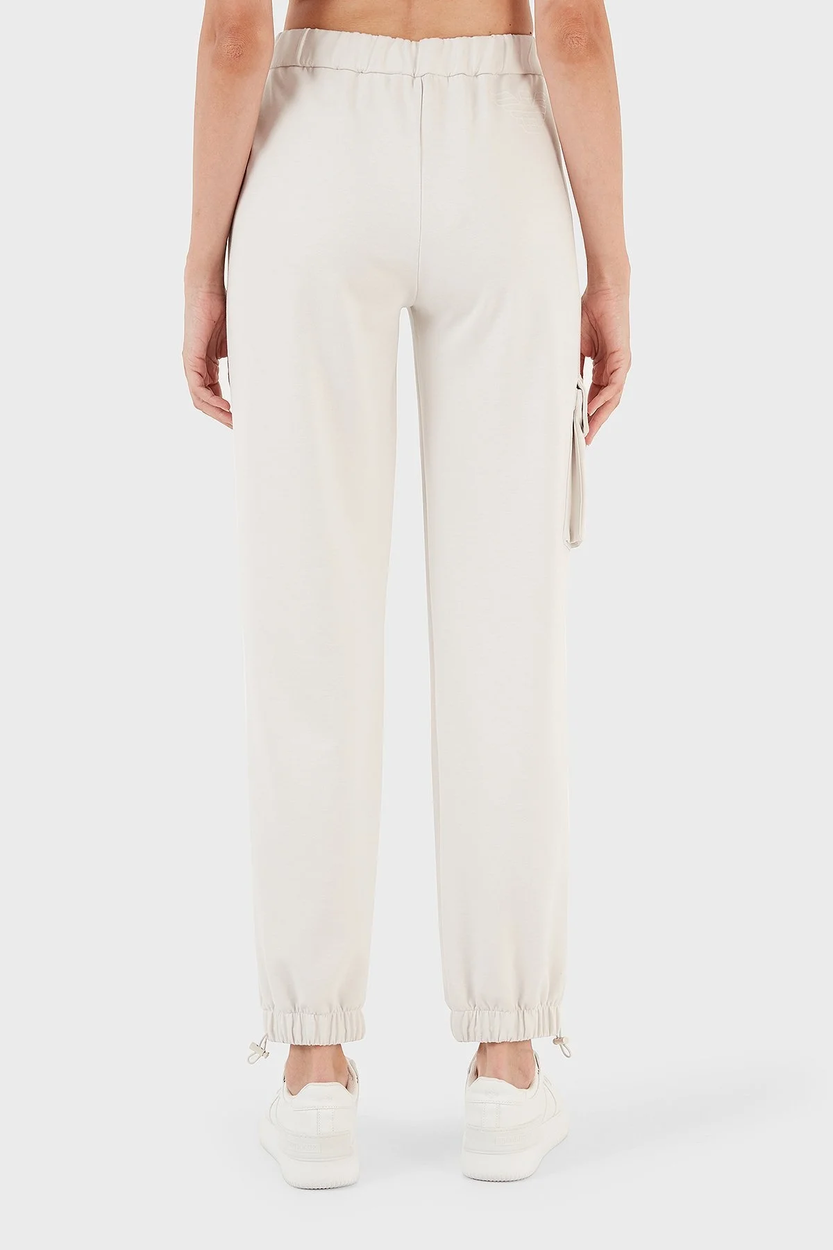 Emporio Armani Normal Bel Regular Fit Jogger Spor Bayan Pantolon 6R2P7G 2JRKZ 0103 EKRU - 11