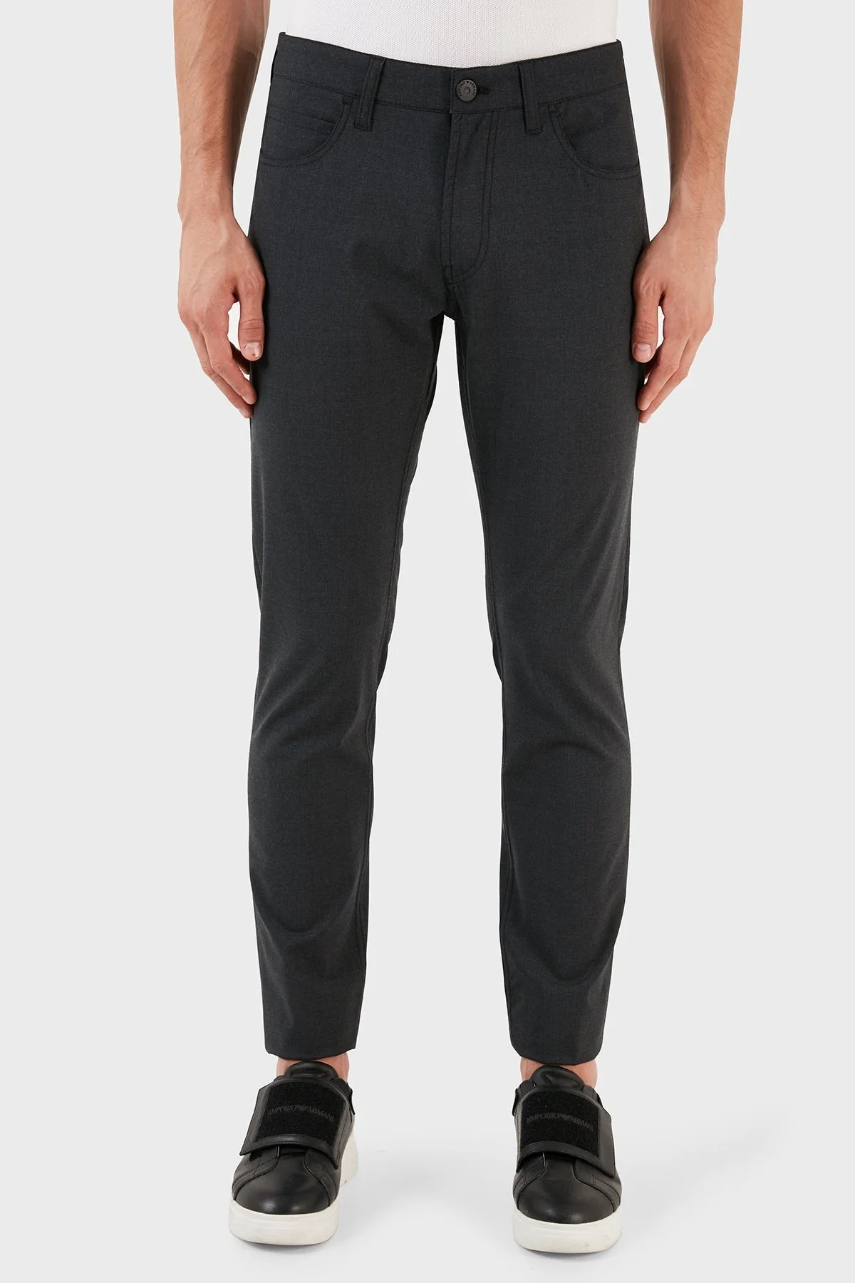 Emporio Armani Normal Bel Slim Fit Yünlü Erkek Pantolon H41PJ5 01506 630 ANTRASİT - 8