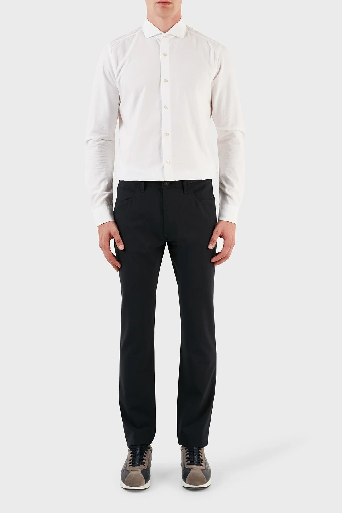 Emporio Armani Normal Bel Slim Fit Yünlü Erkek Pantolon H41PJ5 01506 922 LACİVERT - 1