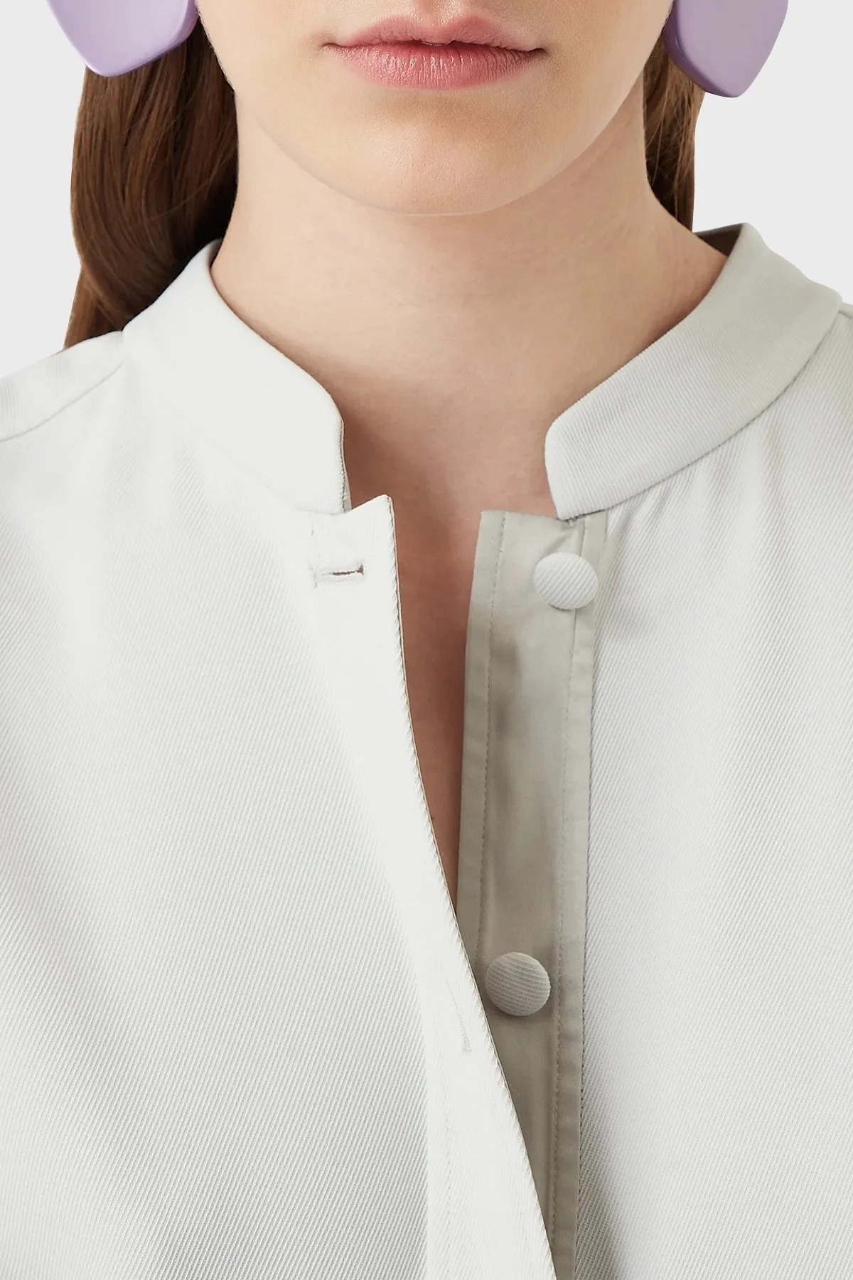 Emporio Armani Önden Düğmeli Regular Fit Truvakar Kol Kemerli Bayan Elbise H3NA2B C9900 602 AÇIK GRİ - 10