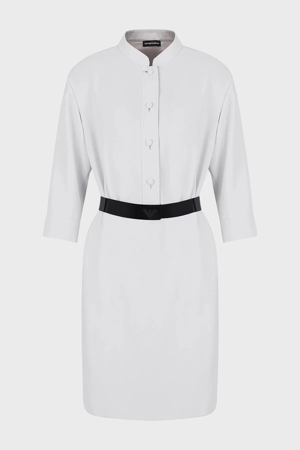 Emporio Armani Önden Düğmeli Regular Fit Truvakar Kol Kemerli Bayan Elbise H3NA2B C9900 602 AÇIK GRİ - 12