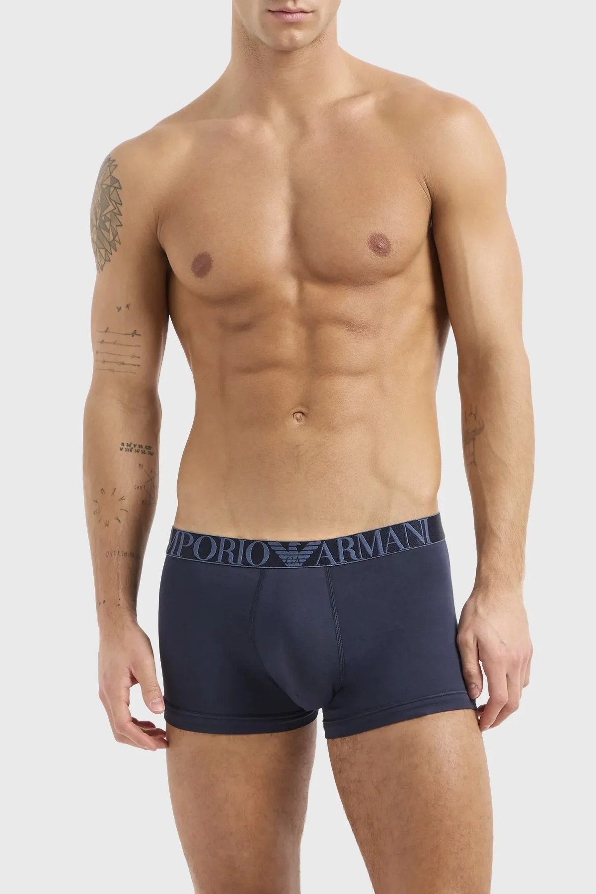 Emporio Armani Organik Pamuklu Esnek 3 Pack Erkek Boxer 111357 4R726 05837 Mavi-Kırmızı-Lacivert - 5