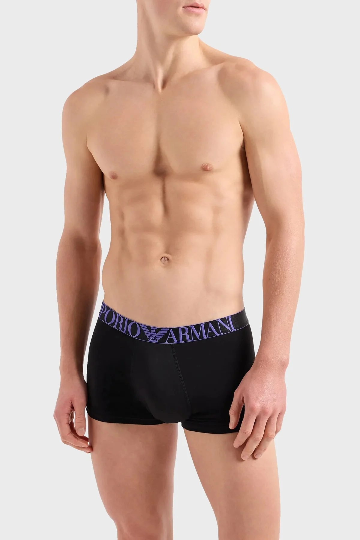 Emporio Armani Organik Pamuklu Esnek 3 Pack Erkek Boxer 111357 4R726 29821 Turuncu-Mor-Yeşil - 2