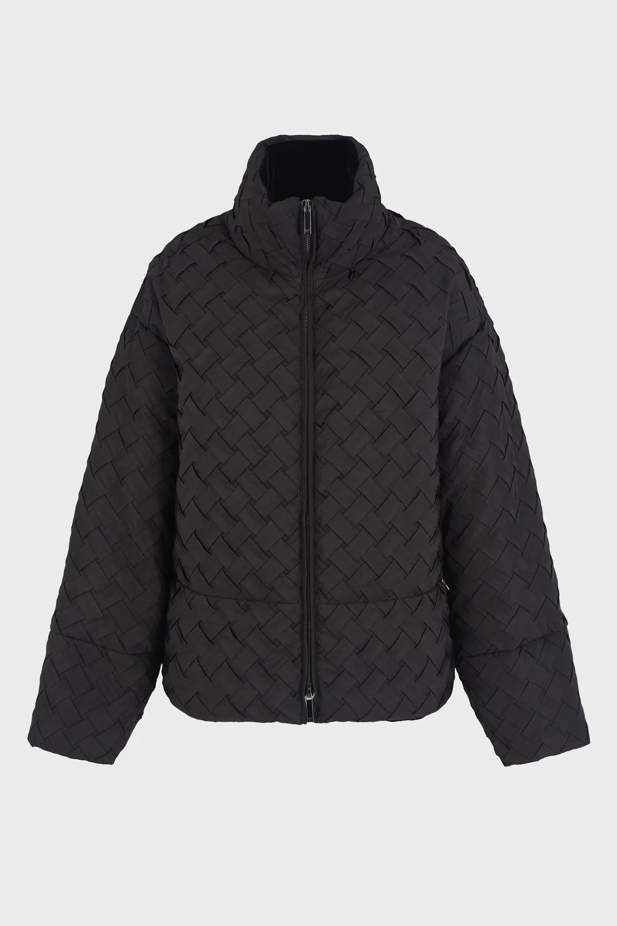 Emporio Armani Örgü Desenli Regular Fit Dik Yaka Şişme Bayan Mont 6D2B73 2NGPZ 0999 SİYAH - 5