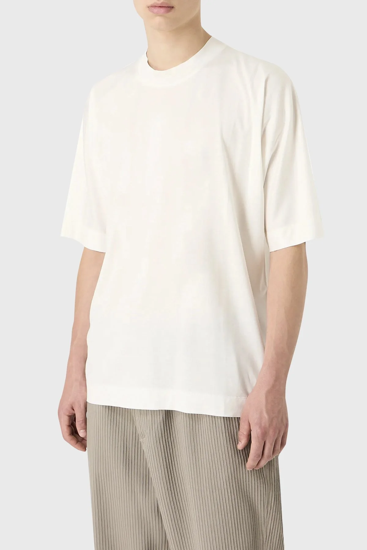 Emporio Armani Oversize Bisiklet Yaka Erkek T Shirt 3D1TG2 1JUVZ 0128 EKRU - 1