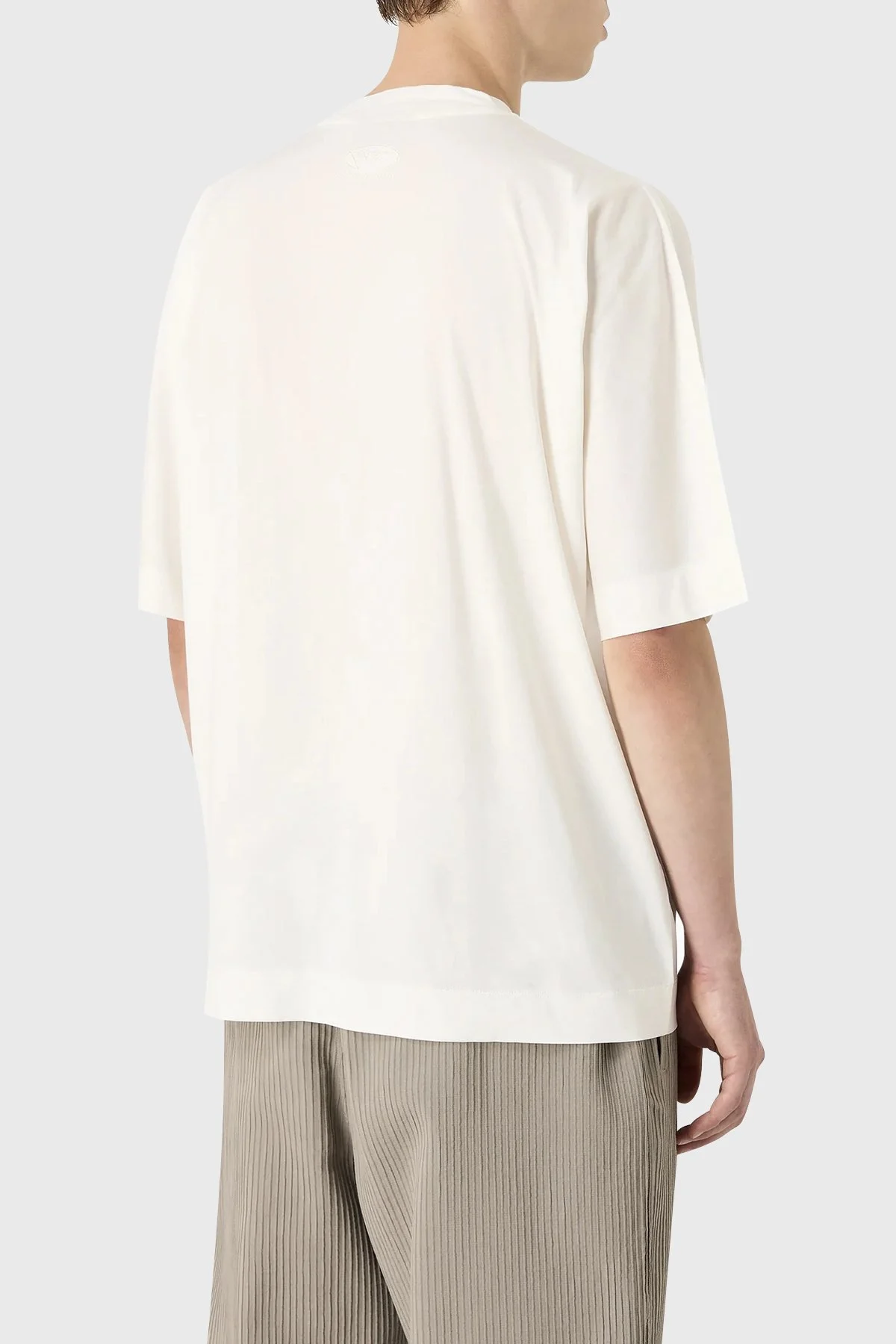 Emporio Armani Oversize Bisiklet Yaka Erkek T Shirt 3D1TG2 1JUVZ 0128 EKRU - 2