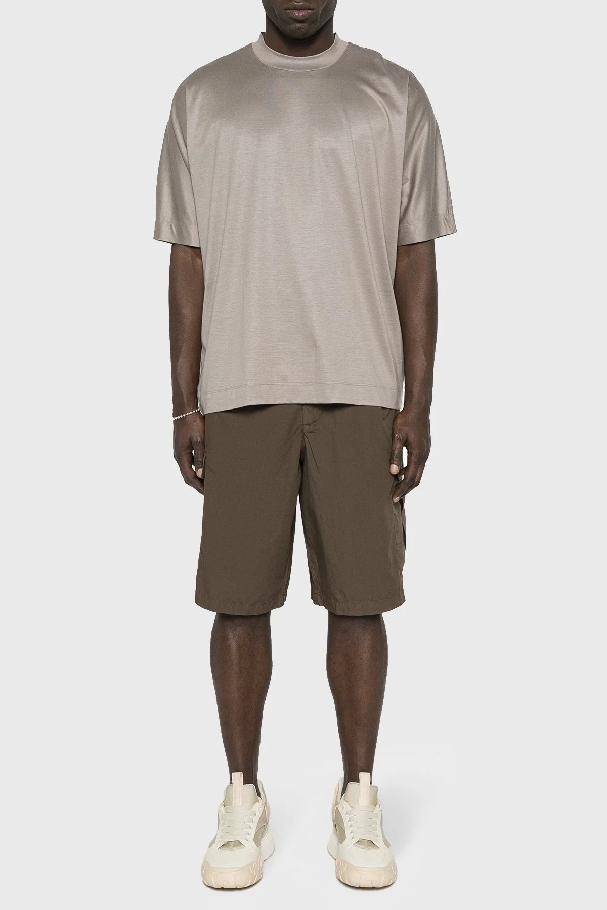 Emporio Armani Oversize Fit Bisiklet Yaka Erkek T Shirt 3D1TG2 1JUVZ 0650 BEJ - 3