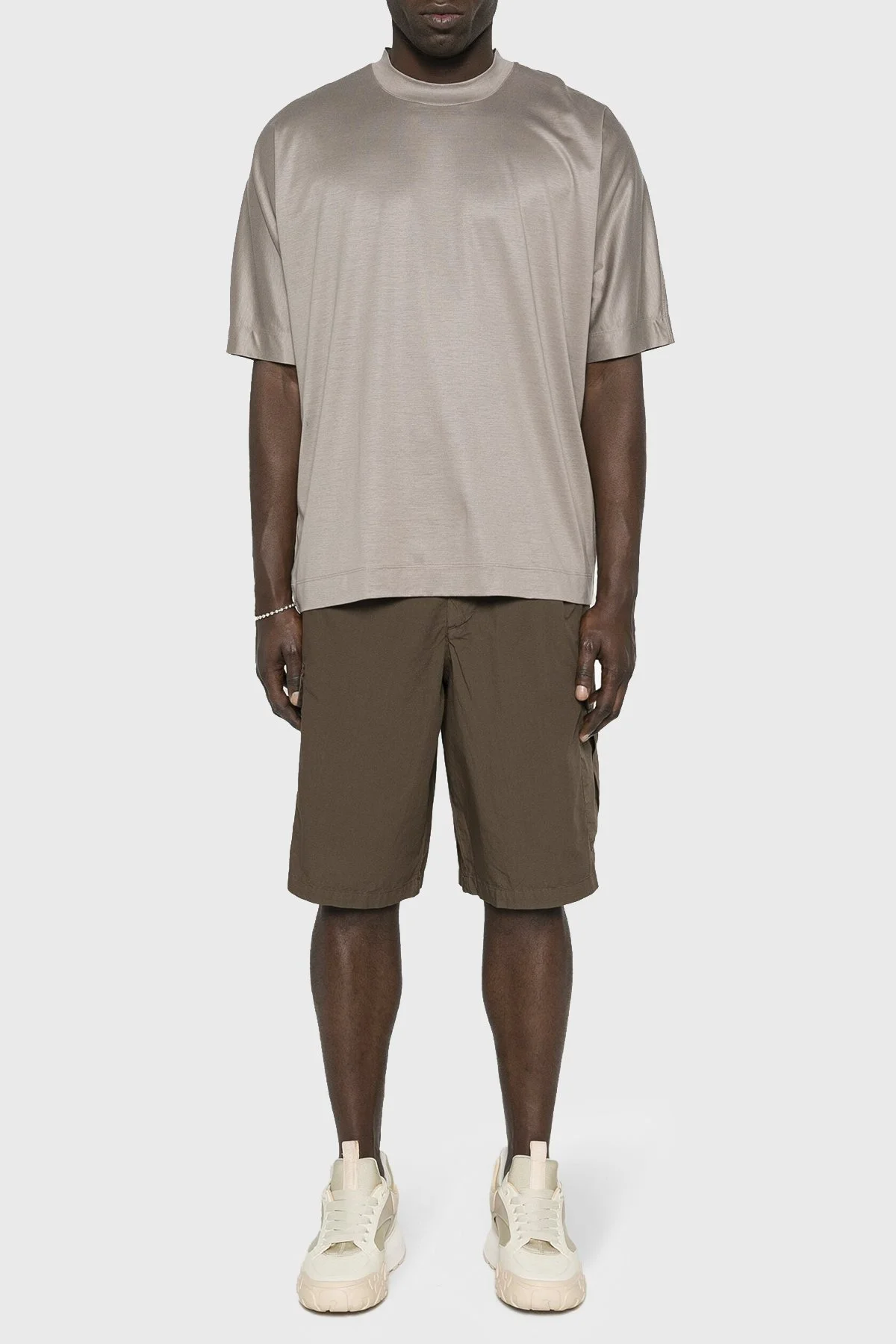 Emporio Armani Oversize Fit Bisiklet Yaka Erkek T Shirt 3D1TG2 1JUVZ 0650 BEJ - 3