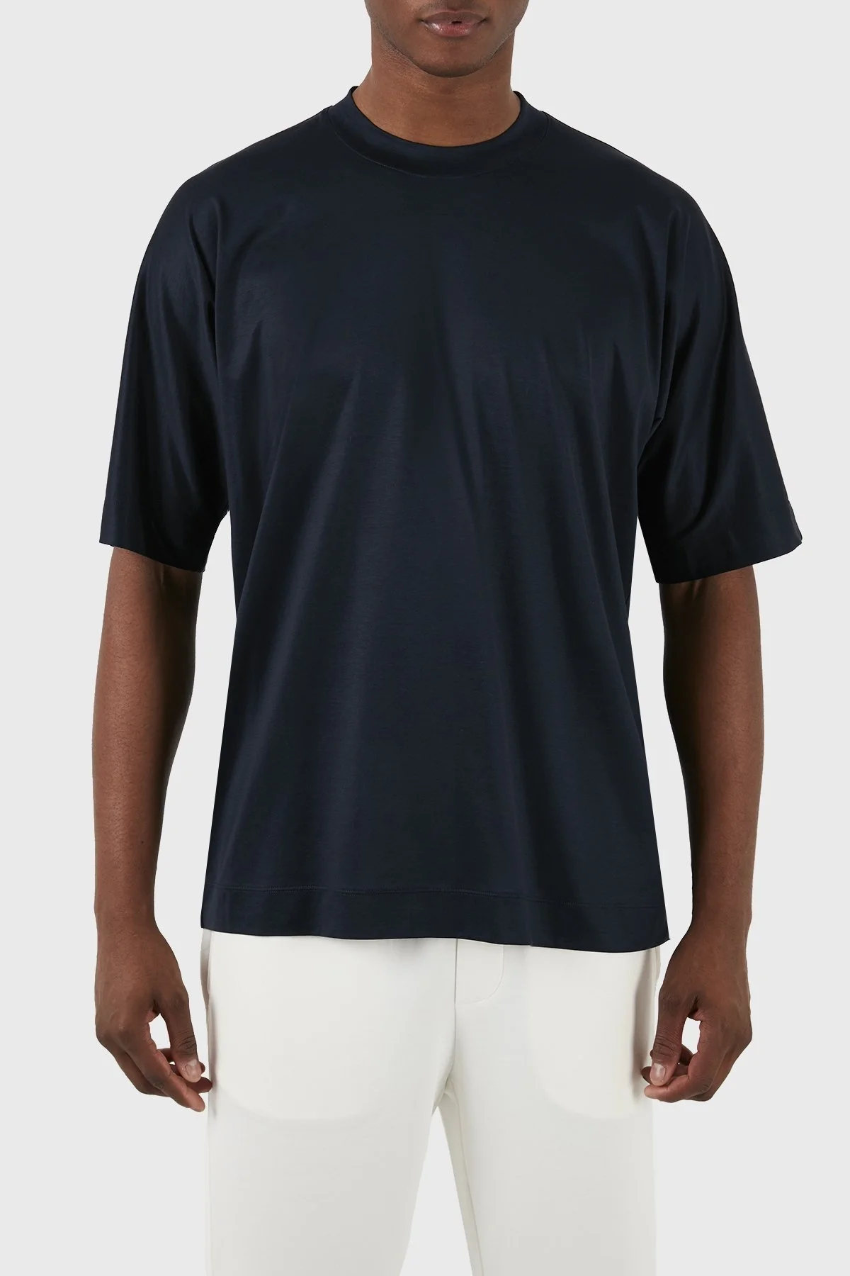 Emporio Armani Oversize Fit Bisiklet Yaka Erkek T Shirt 3D1TG2 1JUVZ 0920 LACİVERT - 1