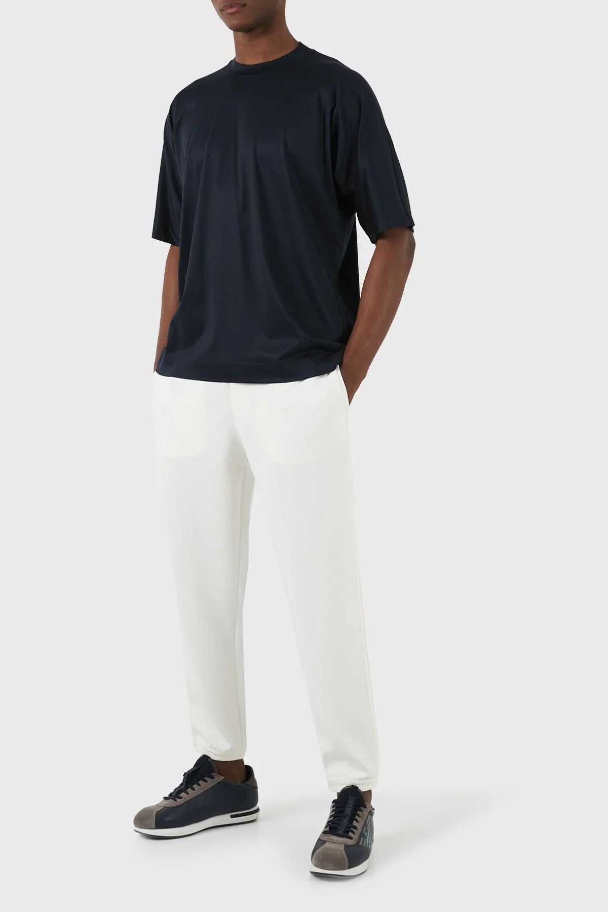 Emporio Armani Oversize Fit Bisiklet Yaka Erkek T Shirt 3D1TG2 1JUVZ 0920 LACİVERT - 4