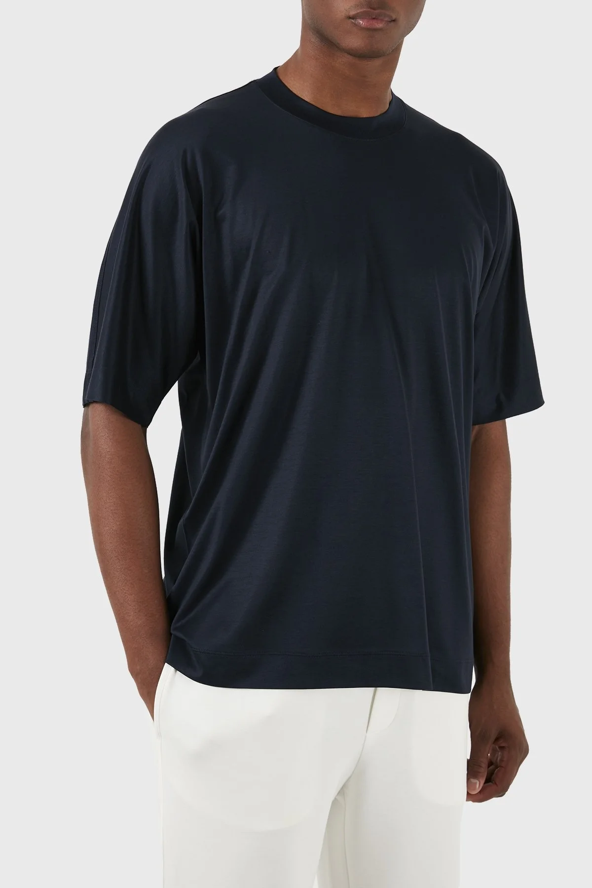 Emporio Armani Oversize Fit Bisiklet Yaka Erkek T Shirt 3D1TG2 1JUVZ 0920 LACİVERT - 5